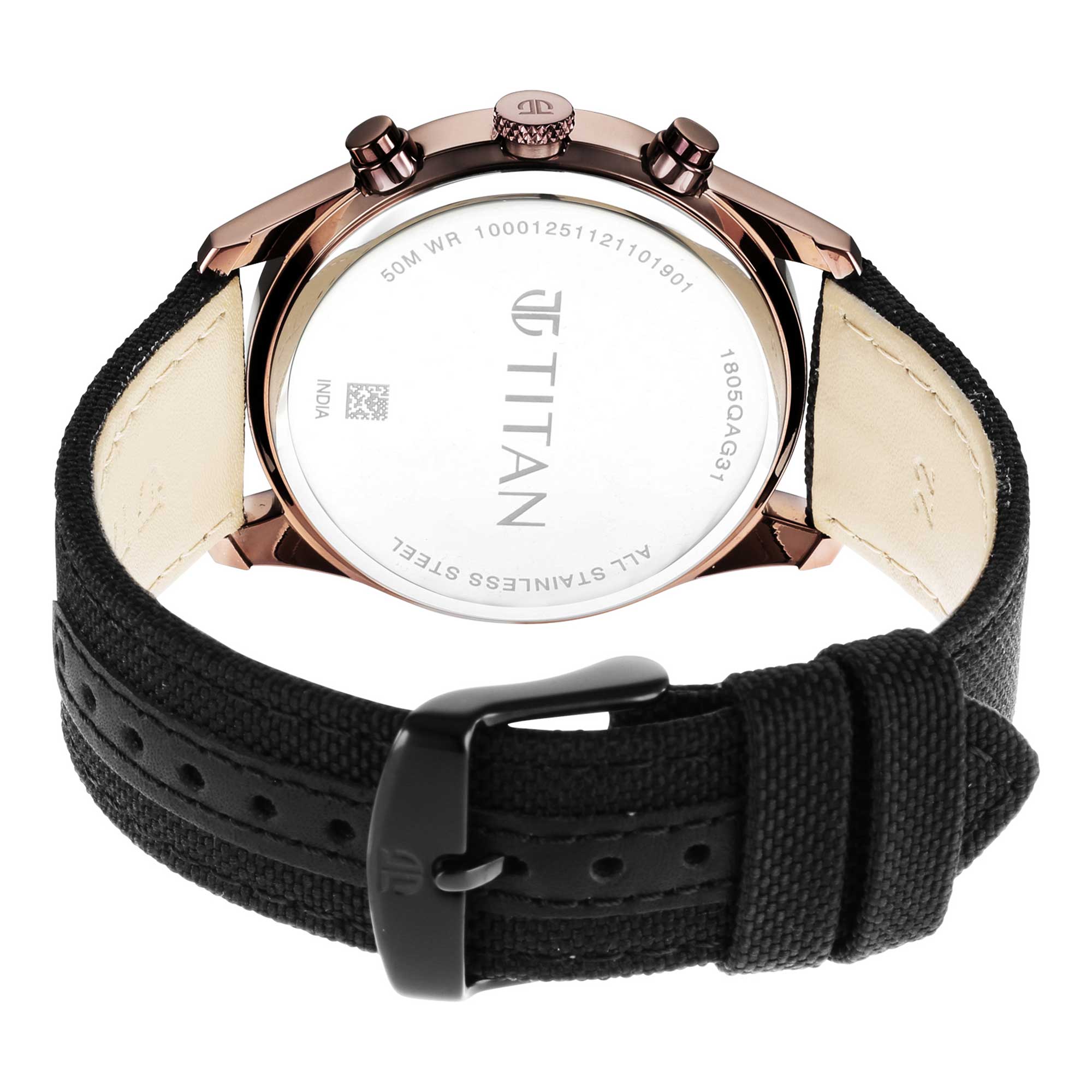 Neo Splash Black Dial Fabric Strap Watch (1805QP01)