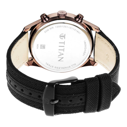 Neo Splash Black Dial Fabric Strap Watch (1805QP01)