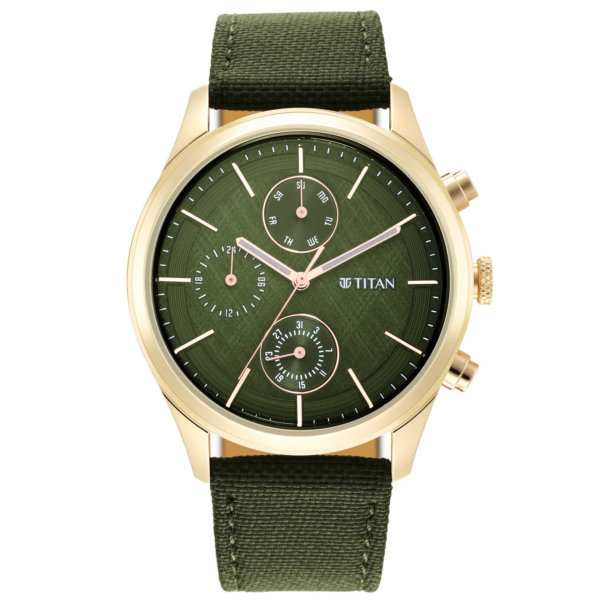 Neo Splash Green Dial Fabric Strap Watch (1805WP01)