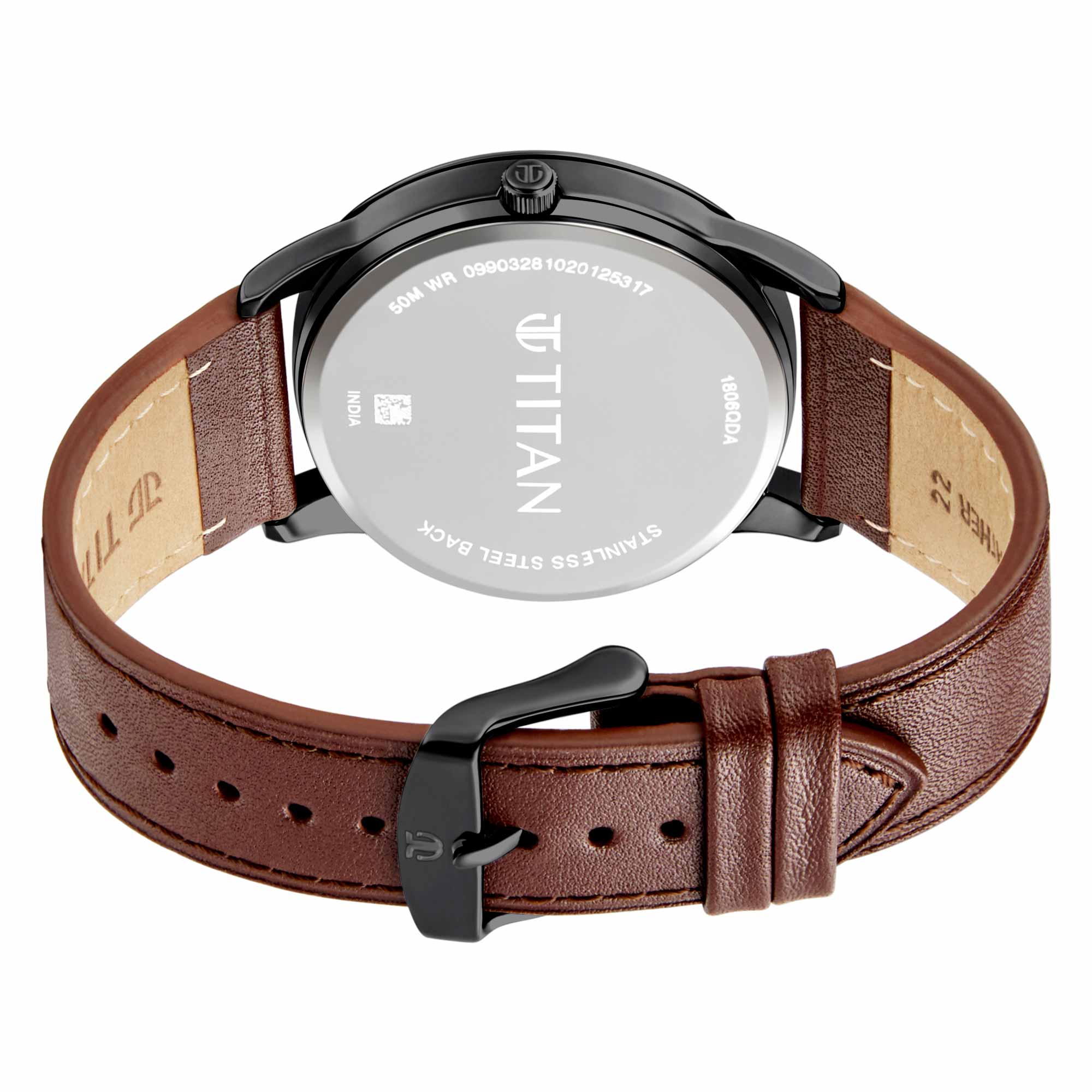 Titan Quartz Analog Leather Strap Watch for Men