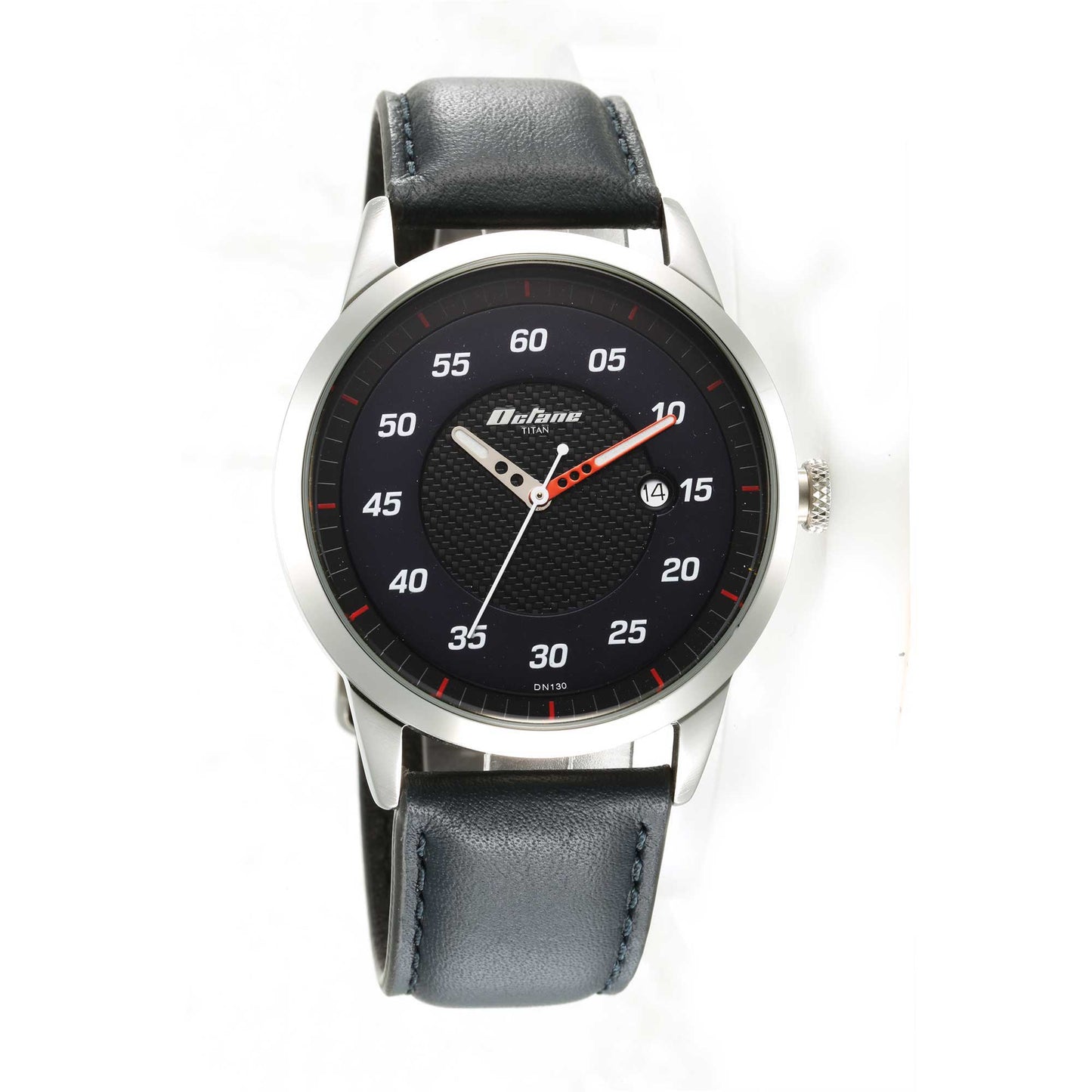 Titan Octane Quartz Analog with Date Blue Dial With Blue Leather Strap Watch For Men