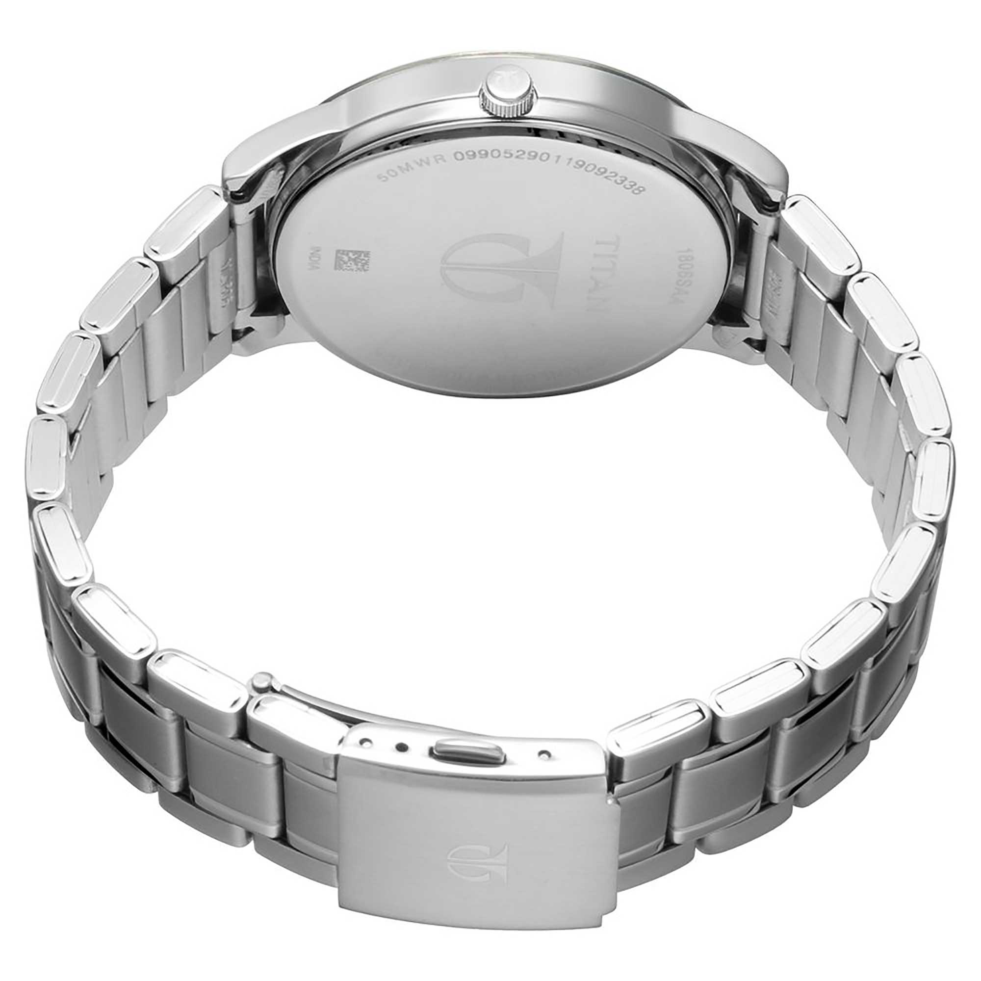 Workwear Watch with White Dial & Stainless Steel Strap (1806SM01)