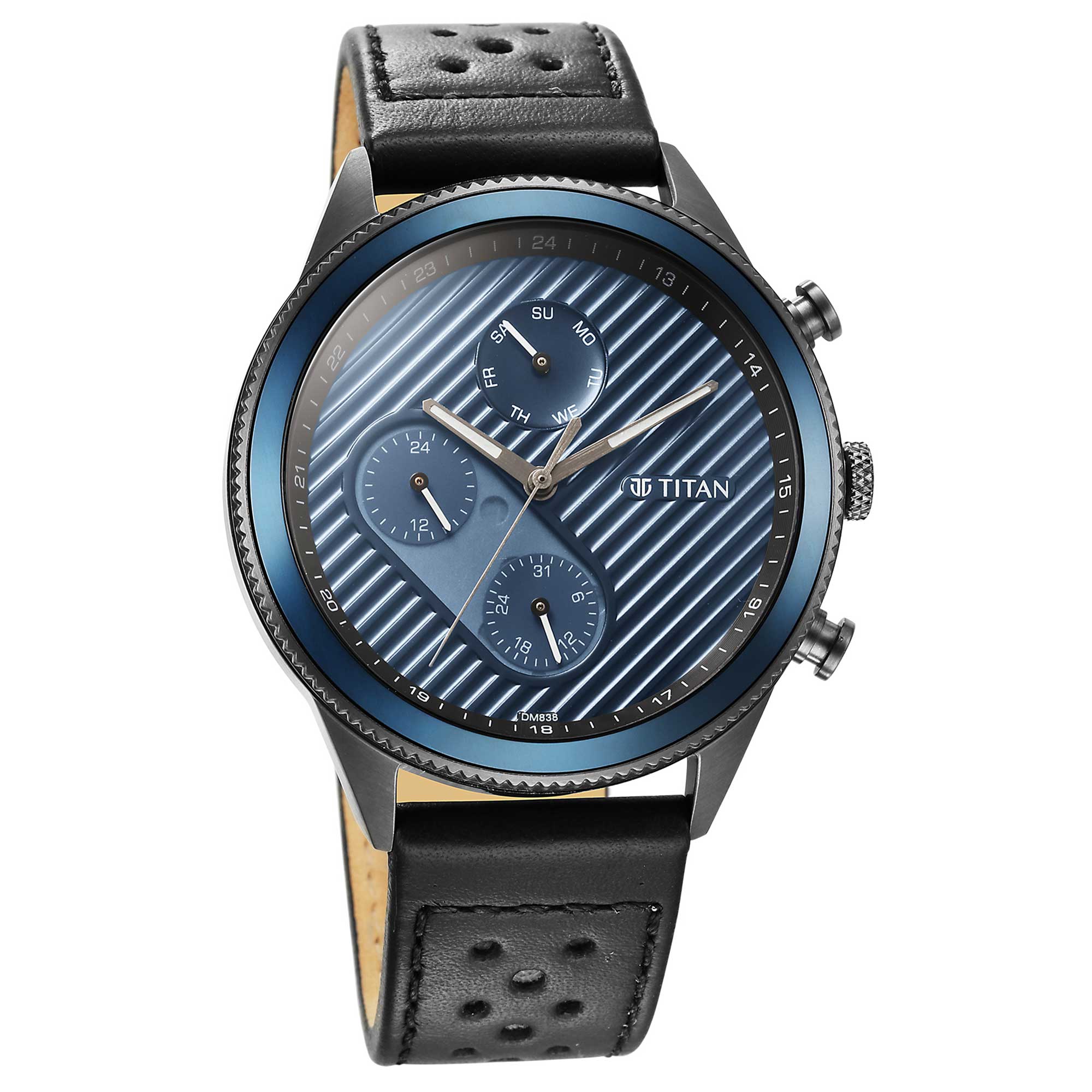 Titan Quartz Analog Green Dial Leather Strap Watch for Men