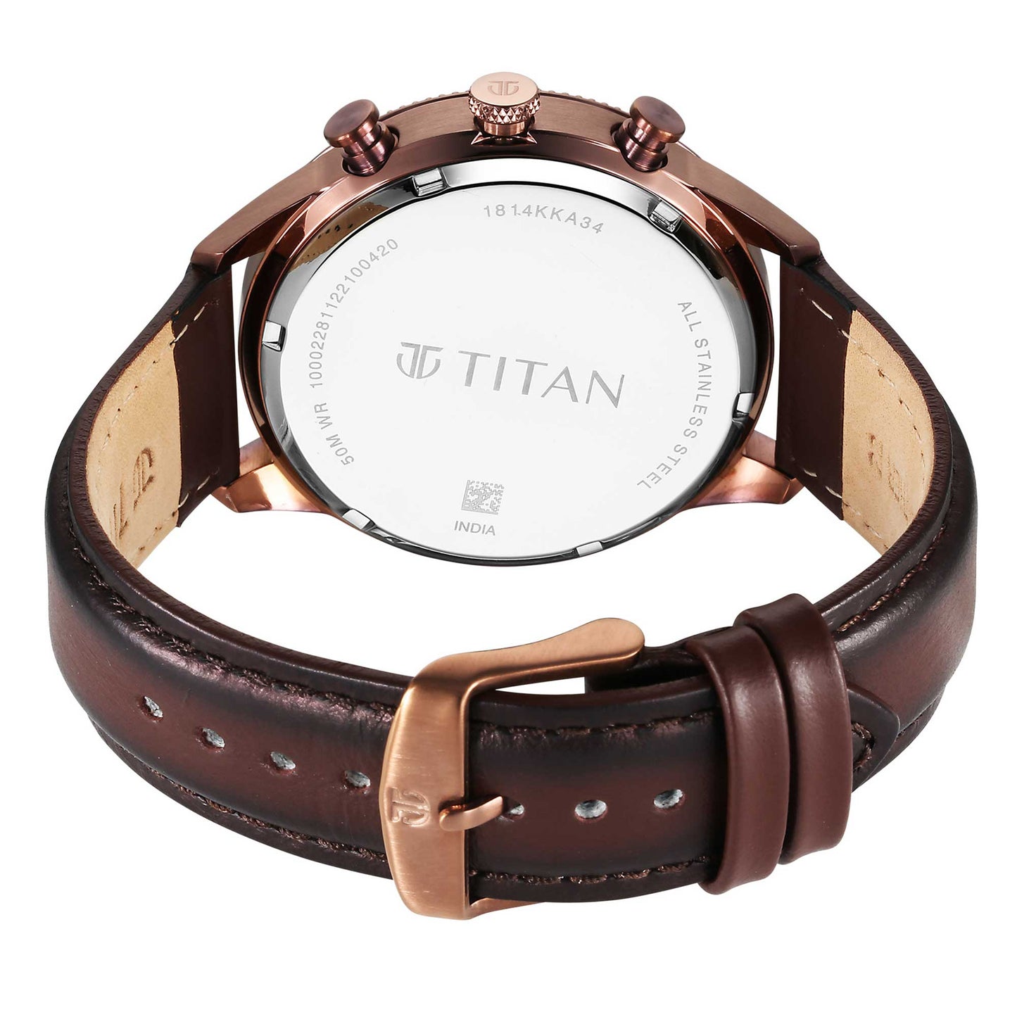 Titan Quartz Analog Black Dial Leather Strap Watch for Men