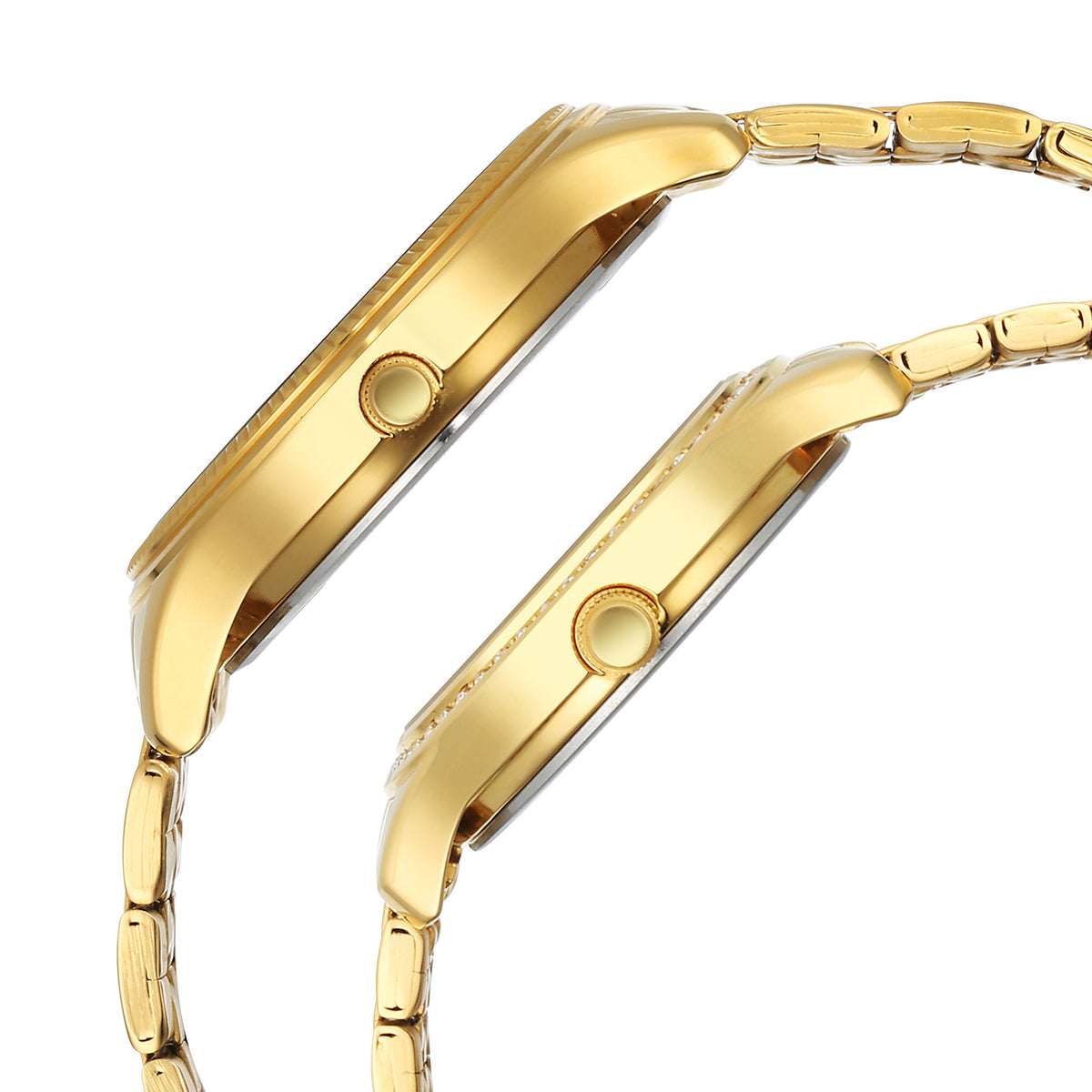 Titan Bandhan Champagne Dial Gold Stainless Steel Strap Analog Watch for Couple