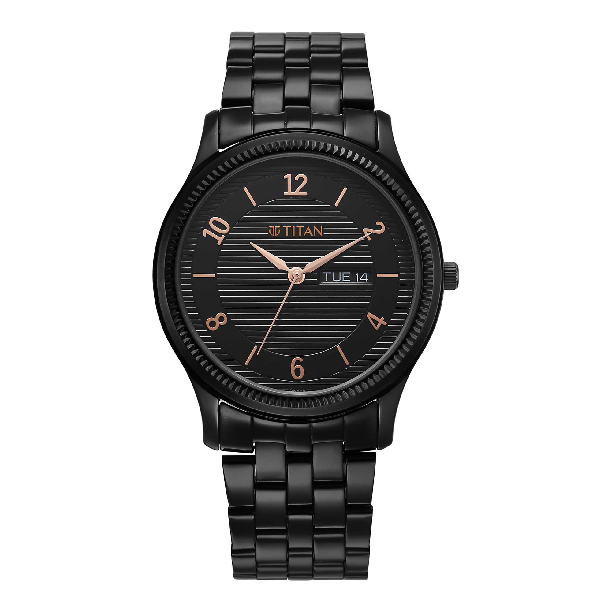 Titan Karishma Black Dial Watch for Men (1824NM01)