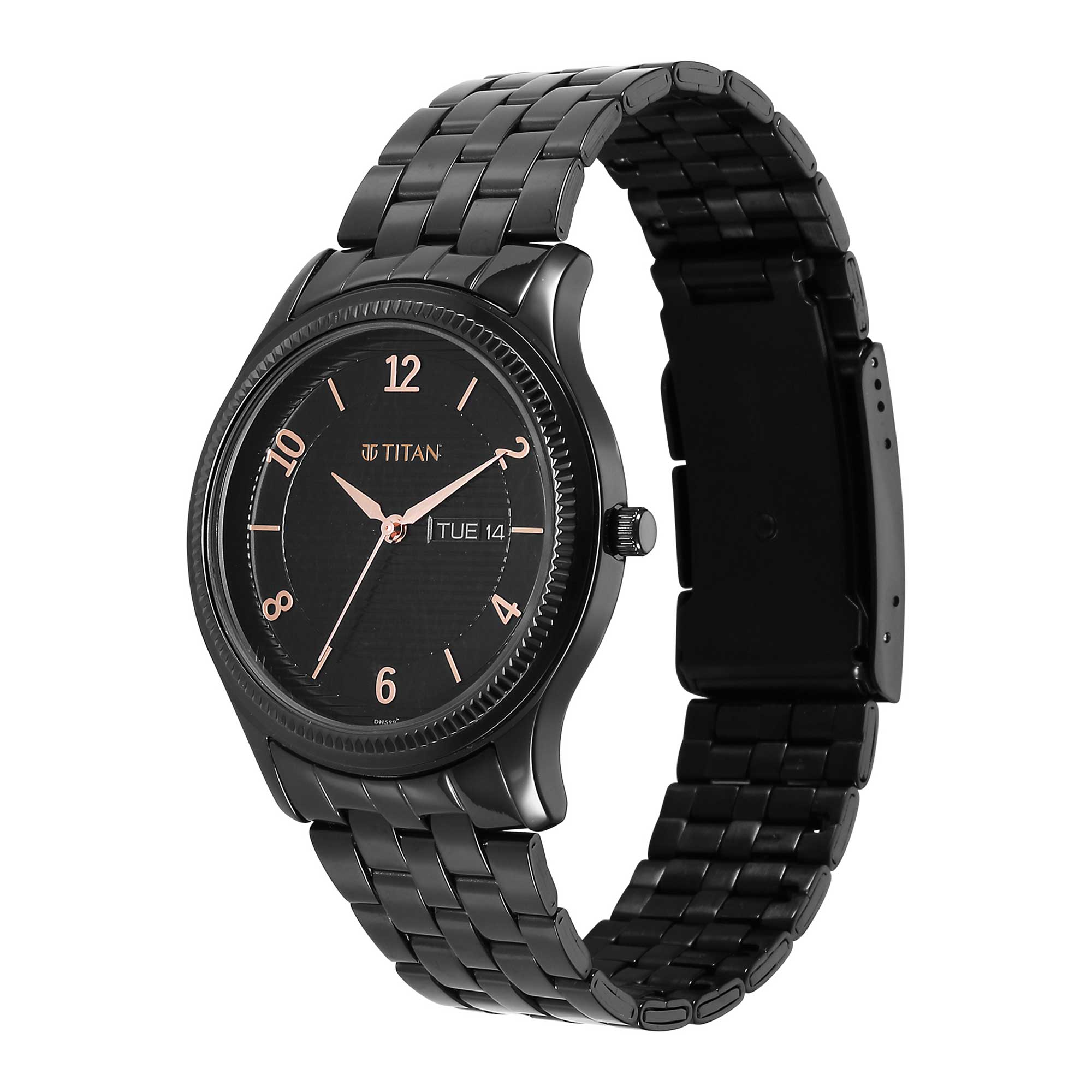 Titan Karishma Black Dial Watch for Men (1824NM01)