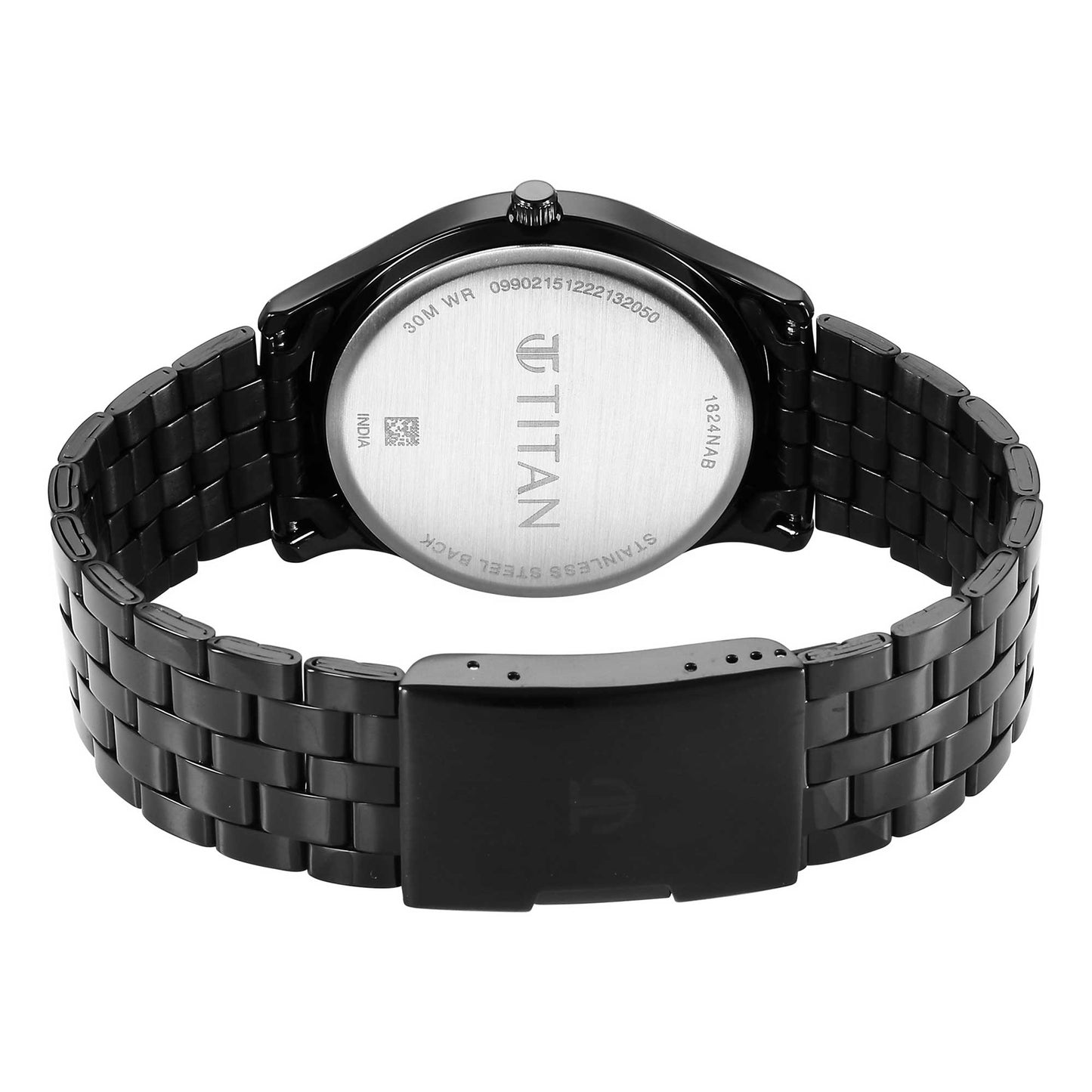 Titan Karishma Black Dial Watch for Men (1824NM01)