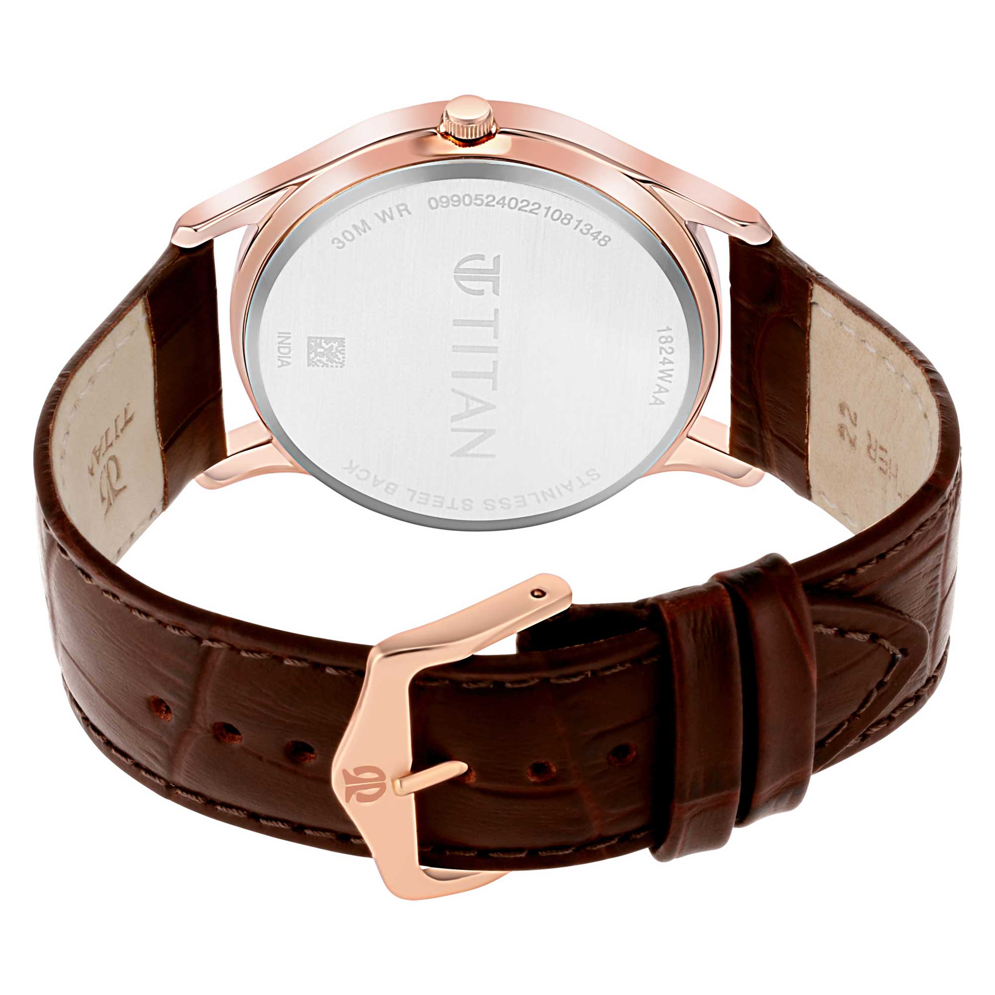 Titan Analog with Day and Date White Dial Leather Strap watch for Men