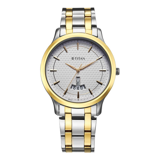 Titan White Dial Alog Watch for Men (1825BM02)