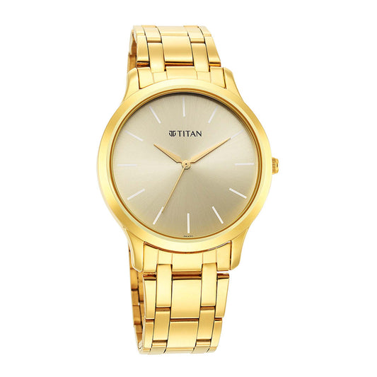 Karishma Radiance Champagne Dial Alog Watch for Men (1825YM08)