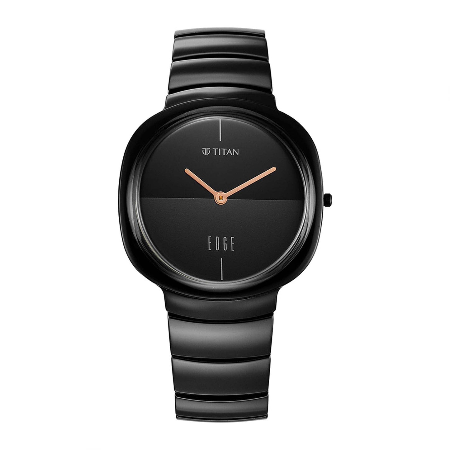 Titan Edge Squircle Quartz in Rich Black with Glossy Ceramic Unisex Watch