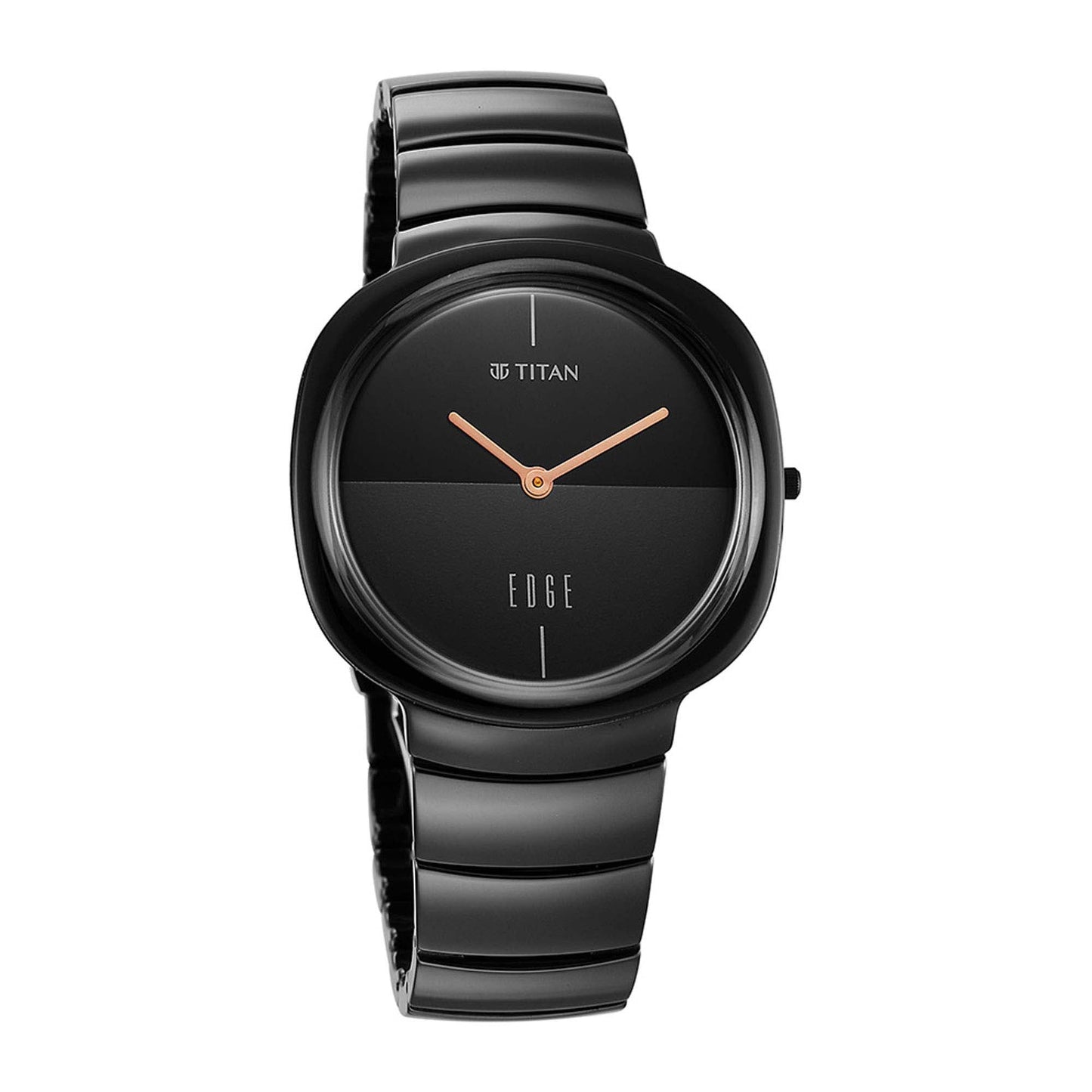 Titan Edge Squircle Quartz in Rich Black with Glossy Ceramic Unisex Watch