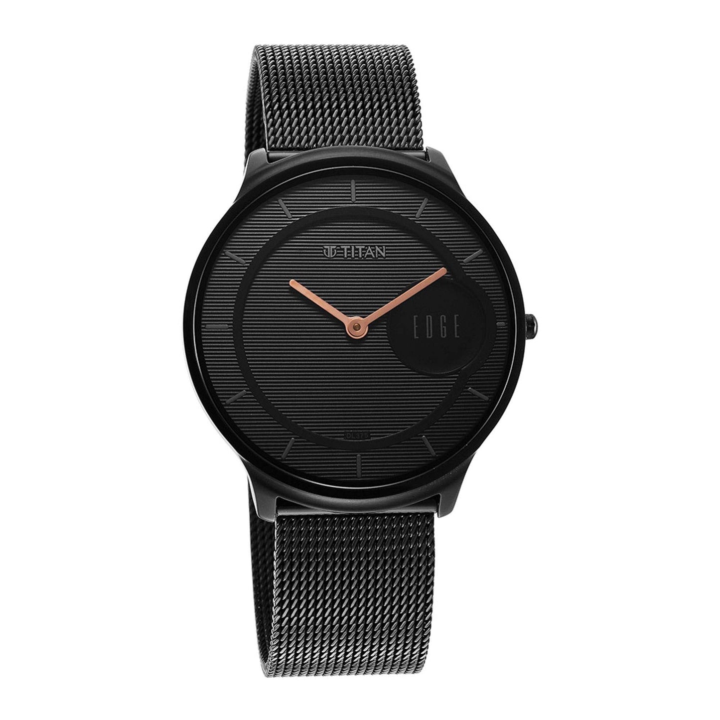 Titan Edge Baseline Black Dial Analog Stainless Steel Strap Watch for Men