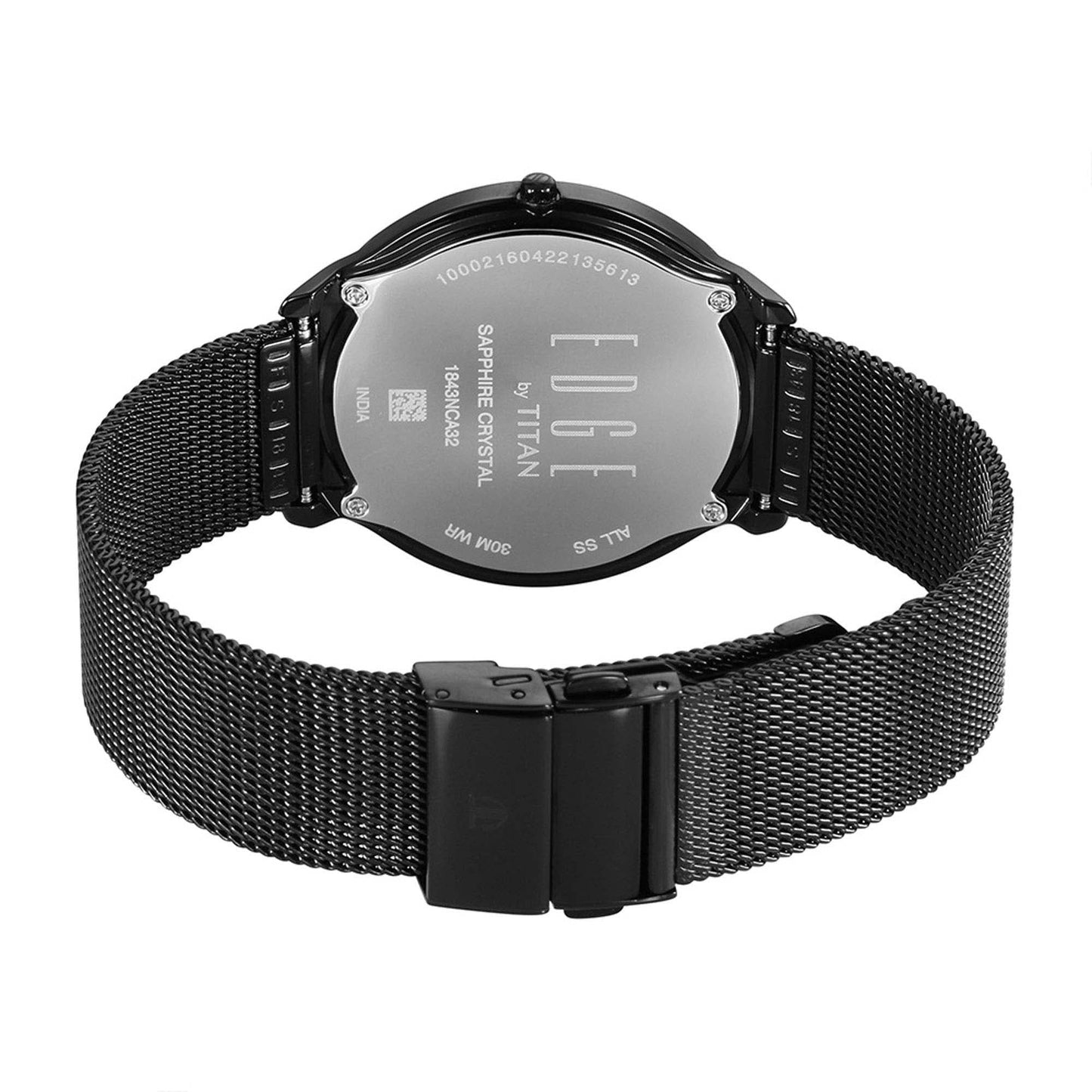 Titan Edge Baseline Black Dial Analog Stainless Steel Strap Watch for Men