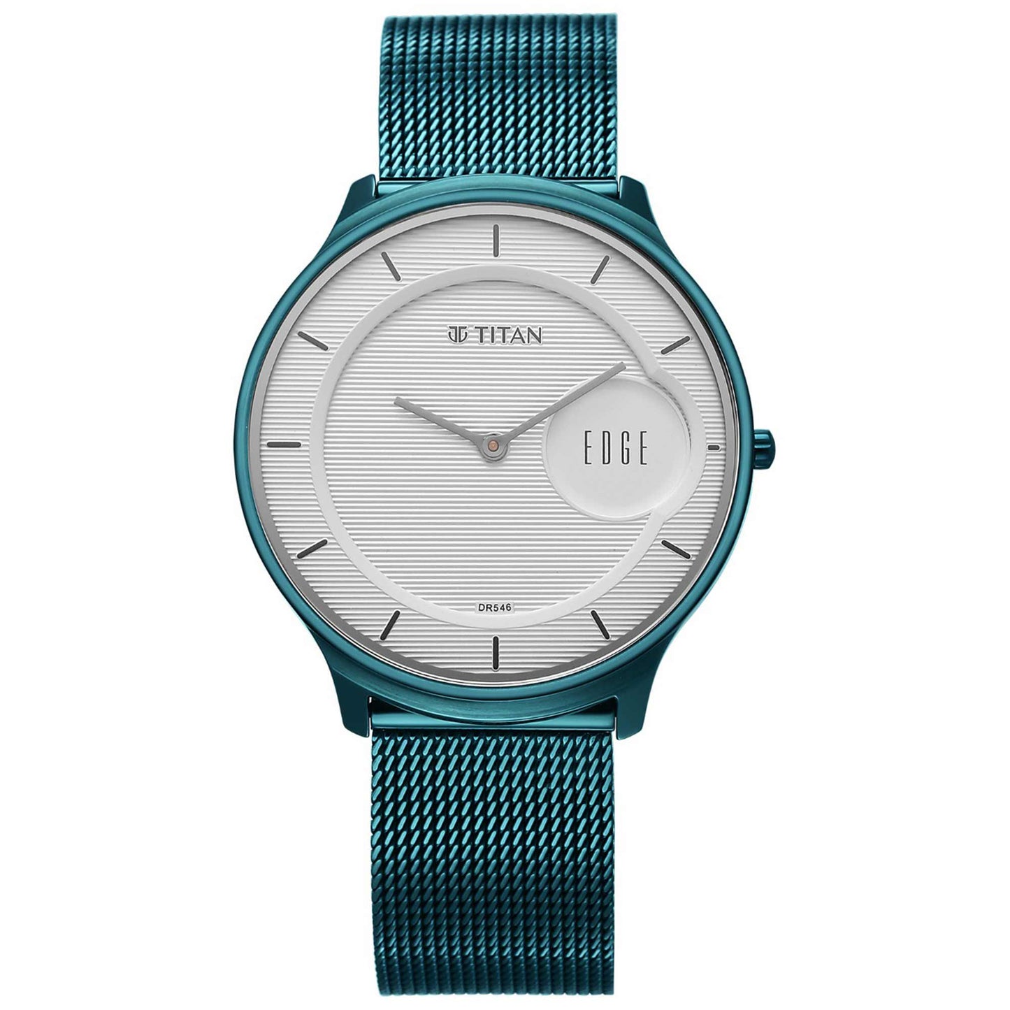 Titan Edge White Dial Blue Stainless Steel Strap Analog Watch For Men