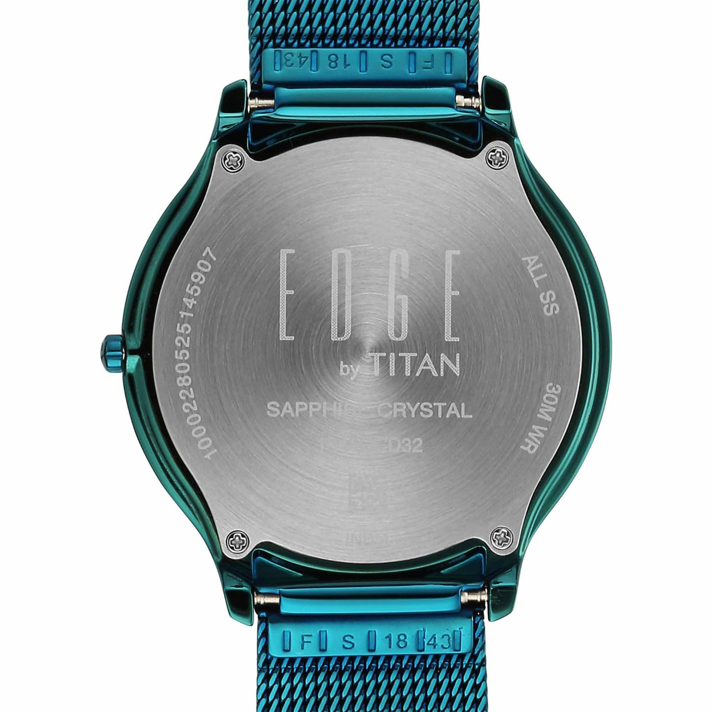 Titan Edge White Dial Blue Stainless Steel Strap Analog Watch For Men