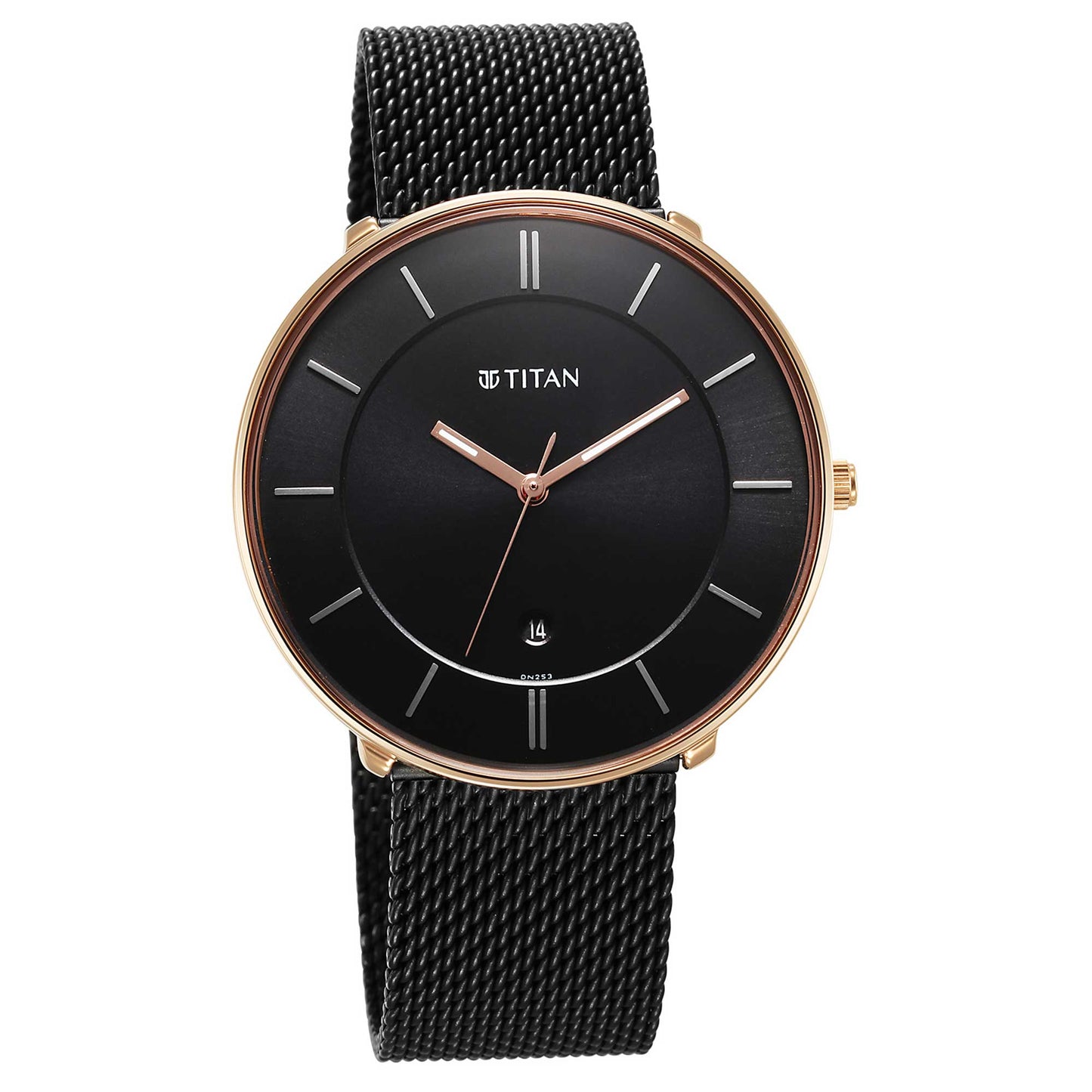 Titan Noir Black Dial Analog Stainless Steel Strap watch for Men