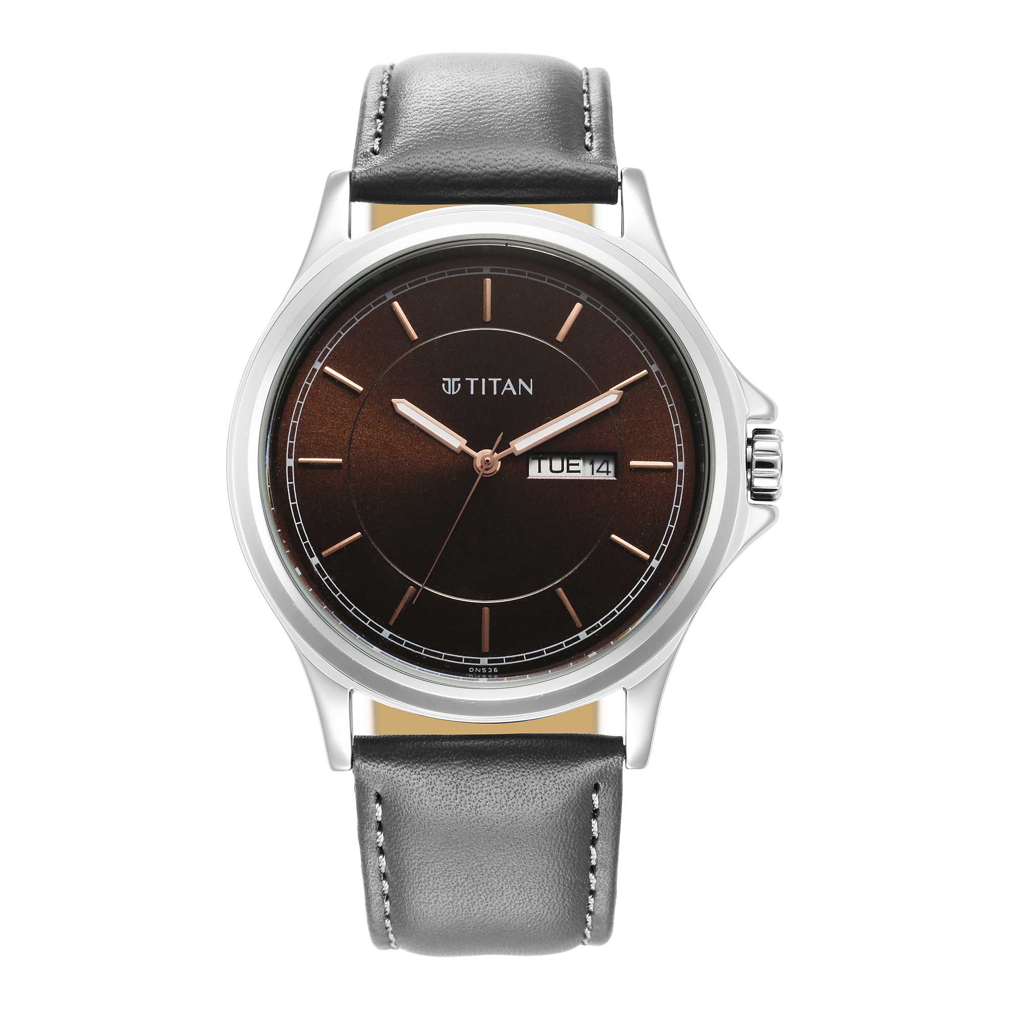 Titan Urban Brown Dial Analog Leather Strap Watch for Men