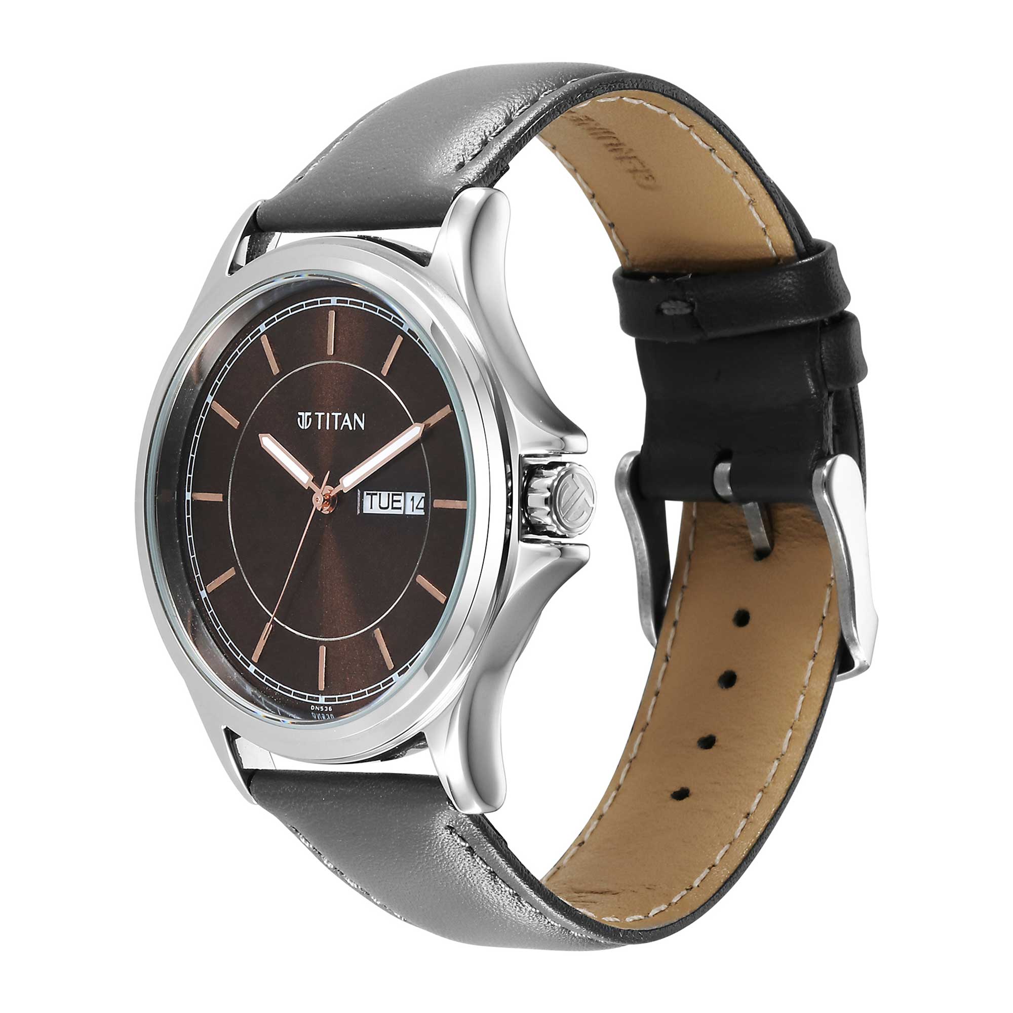 Titan Urban Brown Dial Analog Leather Strap Watch for Men