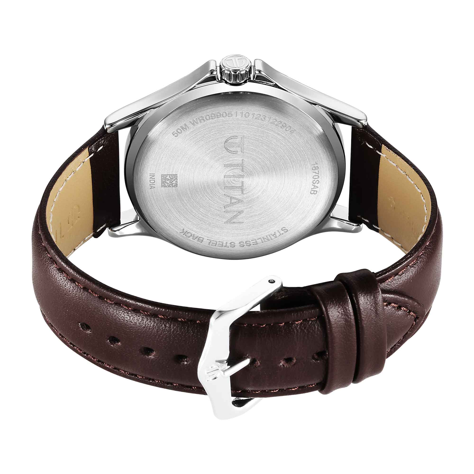 Titan Urban Green Dial Analog Leather Strap Watch for Men