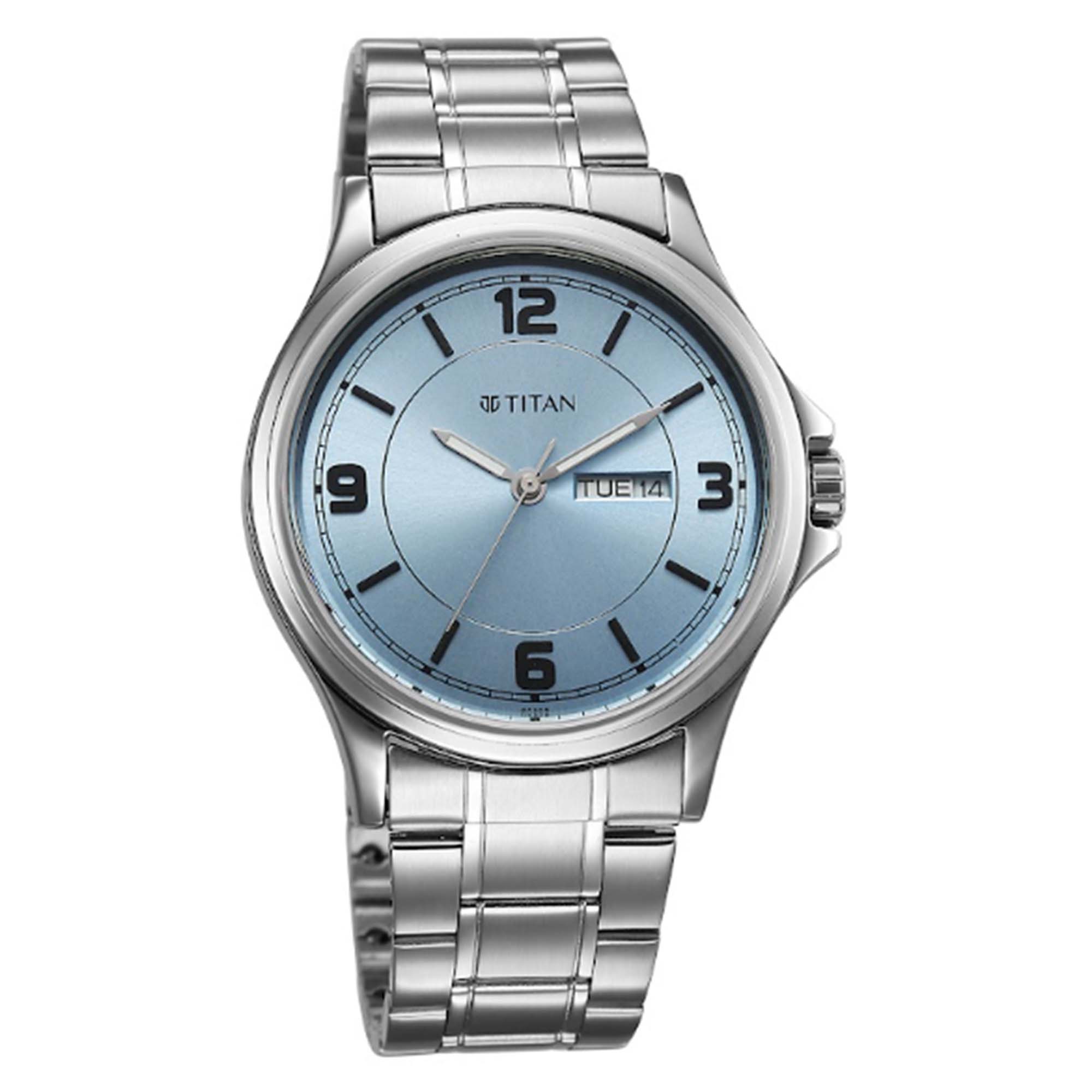 Titan Neo Arabic Blue Round Dial Stainless Steel Strap Watch For Men 1870SM07