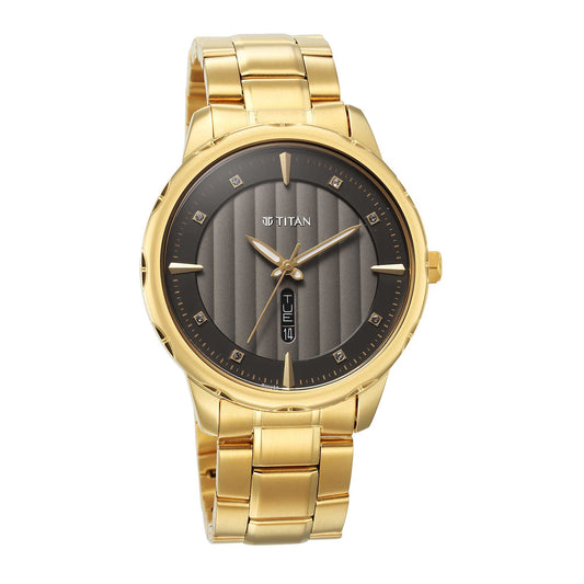Titan Regalia Opulent Black Dial Watch for Men