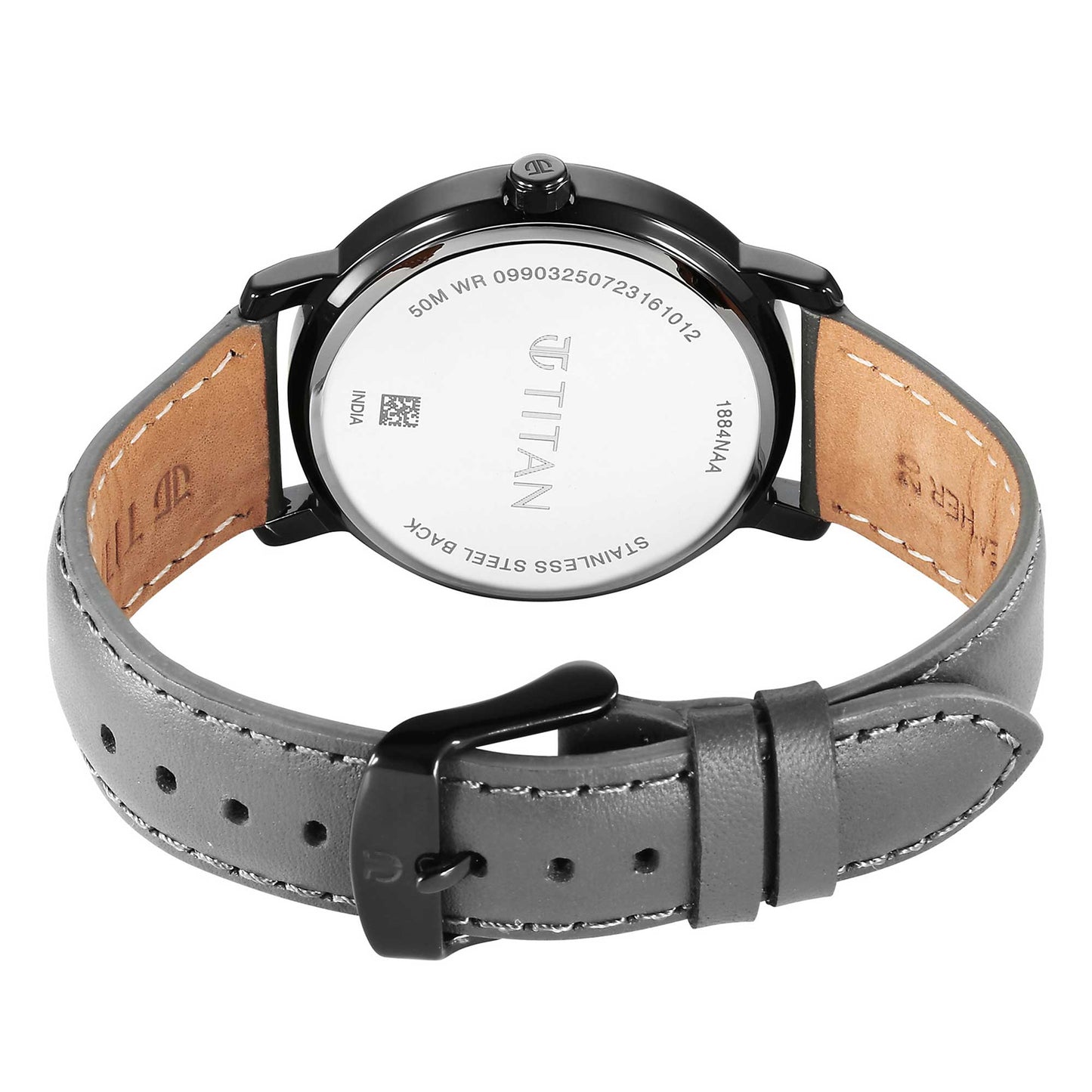 Titan Workwear Quartz Alog Anthracite Dial Leather Strap Watch for Men (1884NL01)
