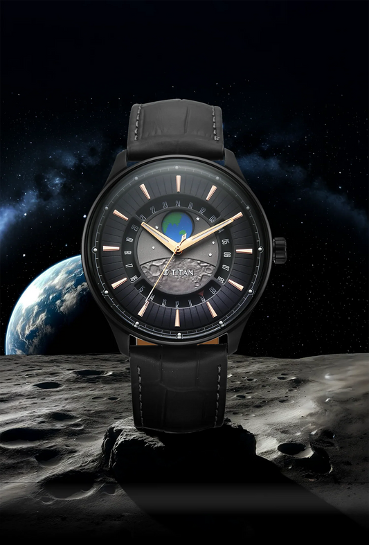 ساعة تيتان ستيلر إيرث ديسك ذات مينا رمادي