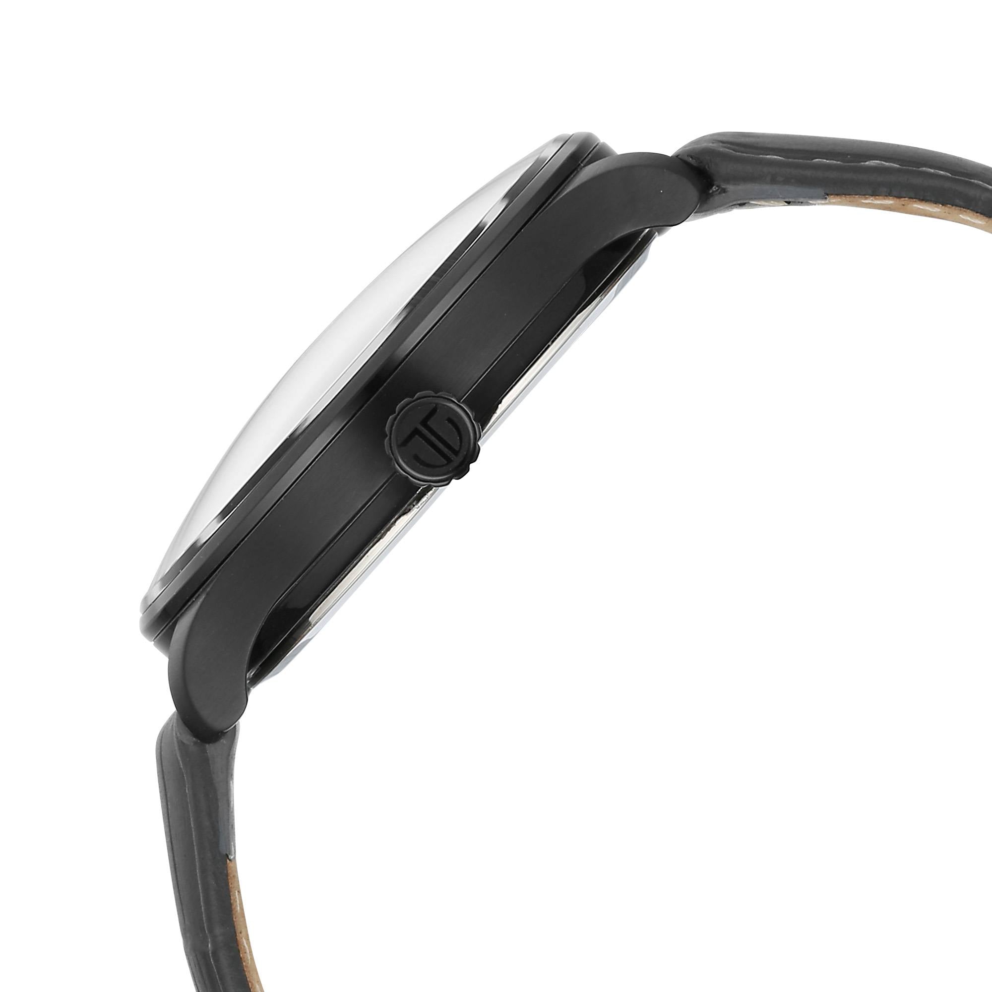 Titan Stellar Analog with Earth Disc and Gray Dial Gray Leather Strap Watch for Men 1890NL01