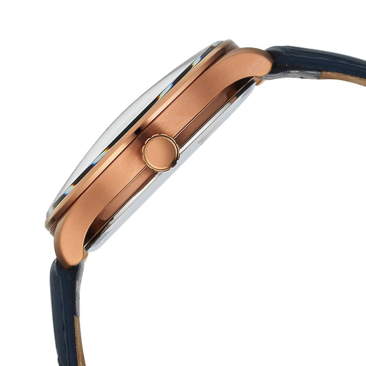 Titan Stellar Analog with Earth Disc and Blue Dial Blue Leather Strap Watch for Men 1890QL01