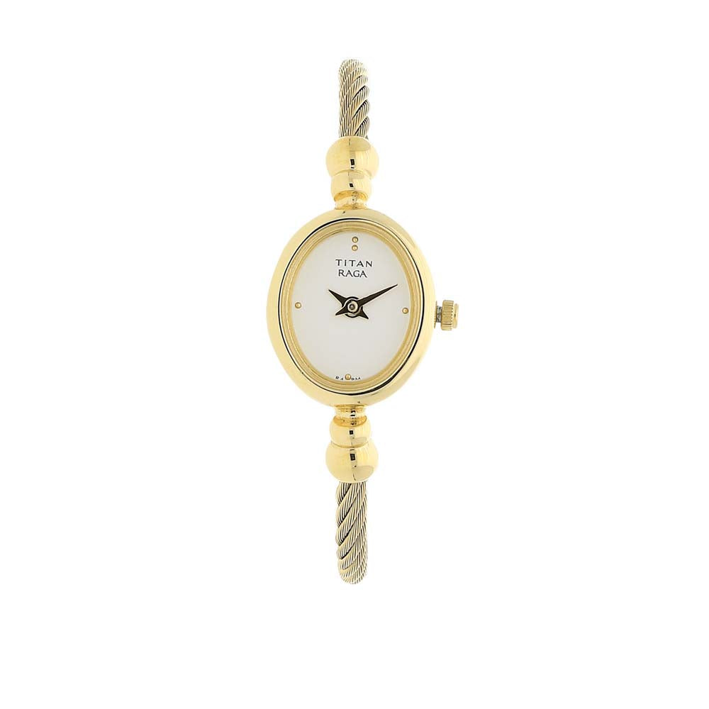 Titan Raga White Dial Analog Stainless Steel Strap watch for Women