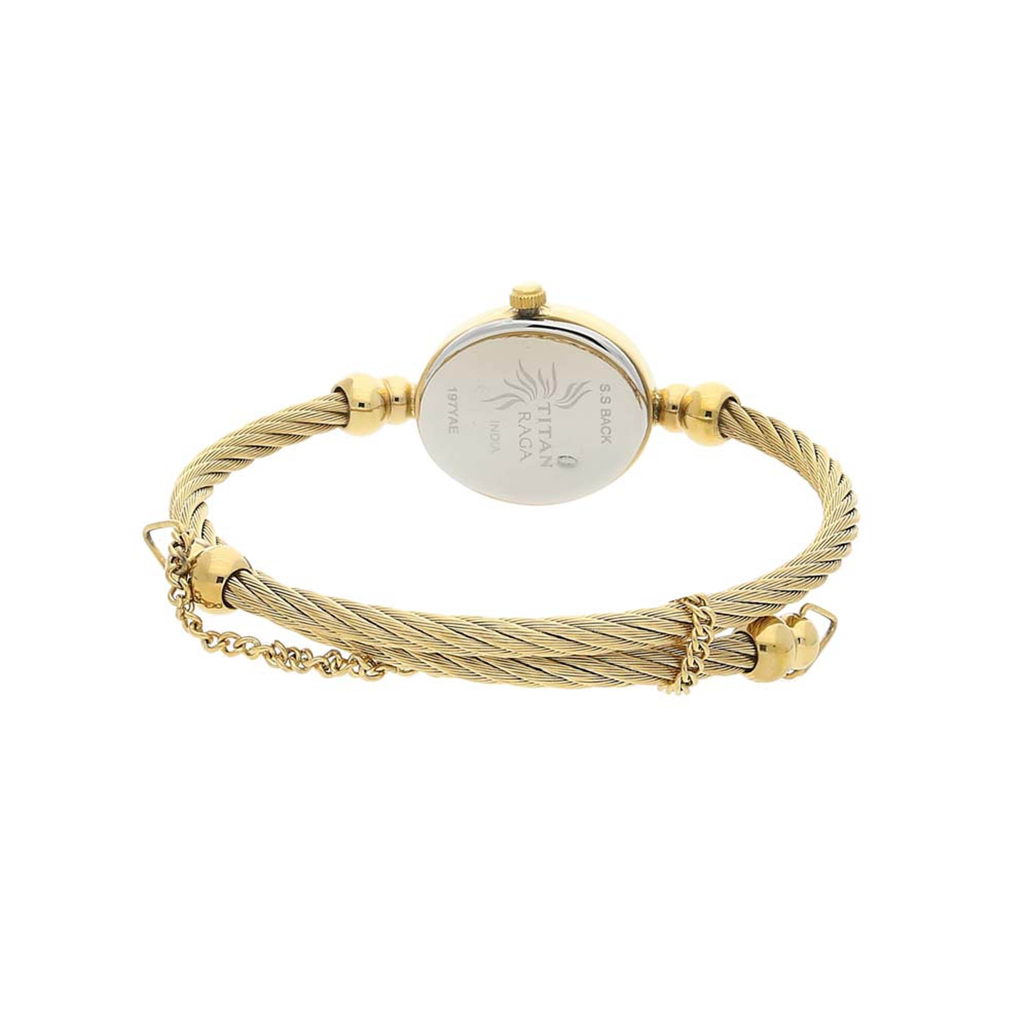 Titan Raga White Dial Analog Stainless Steel Strap watch for Women