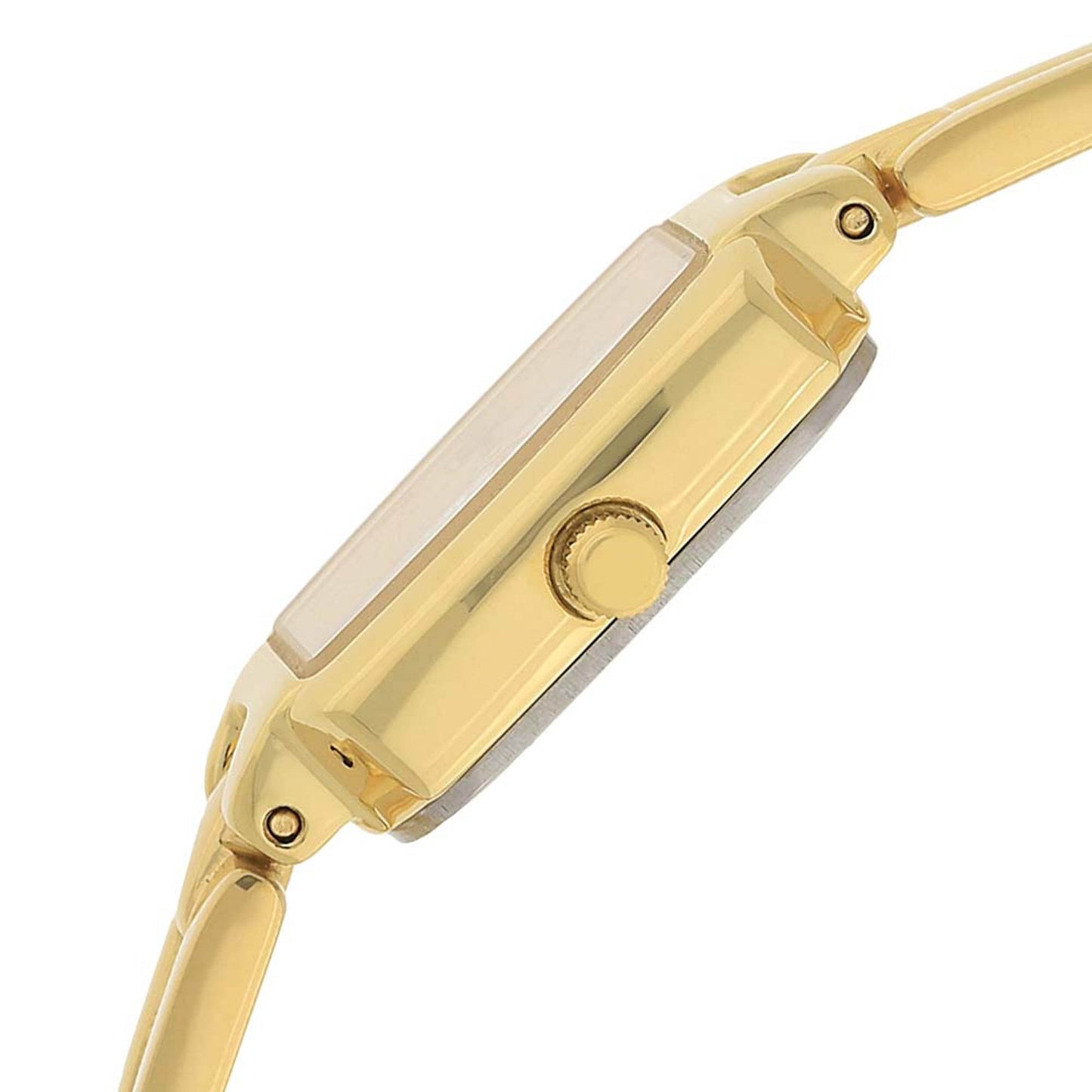 Titan Champagne Oval Dial Golden Metal Strap Analog Watch for Women