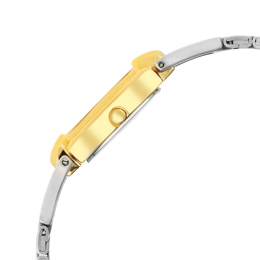 Titan Karishma Silver Dial Dual Color Stainless Steel Strap Analog Watch For Women