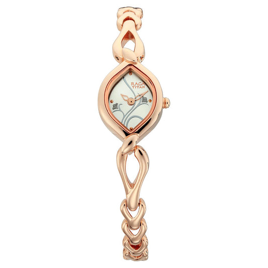 Titan Raga Silver Dial Alog Watch for Women (2455WM01)