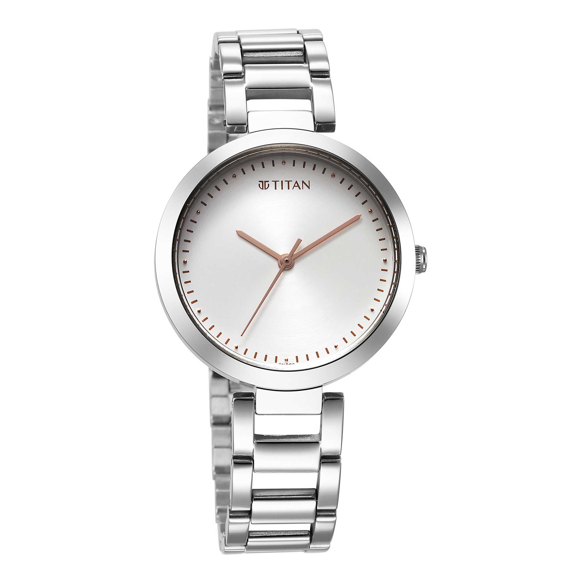 Titan Workwear Silver Dial Metal Strap Analog Watch for Women