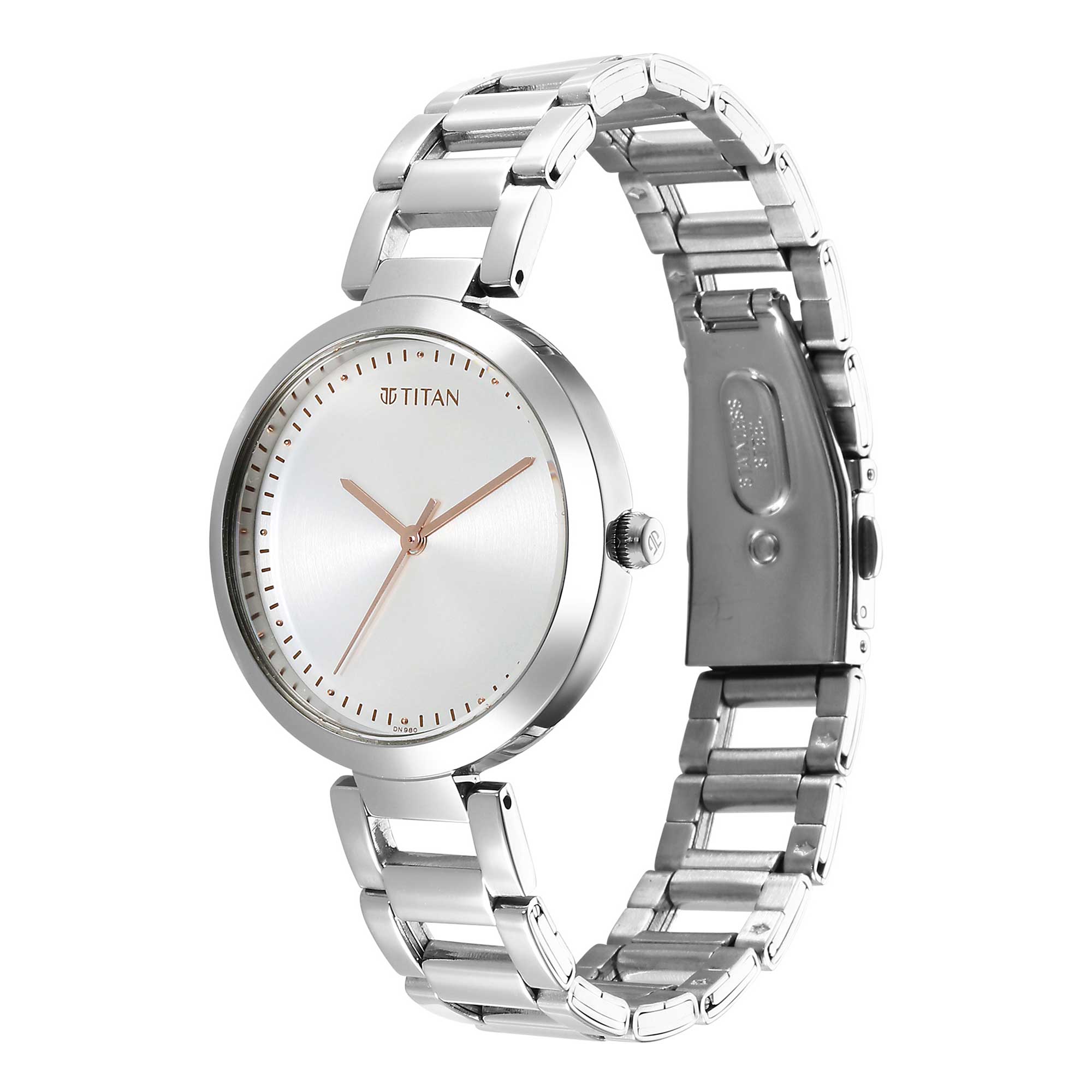 Titan Workwear Silver Dial Metal Strap Analog Watch for Women