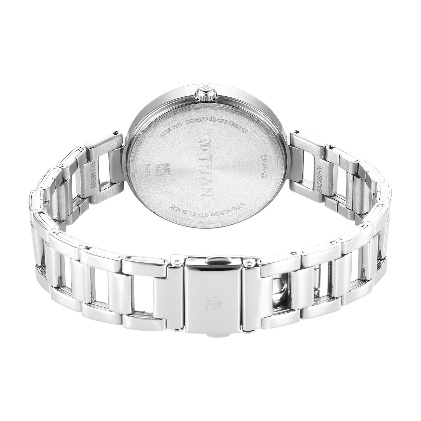 Titan Workwear Silver Dial Metal Strap Analog Watch for Women
