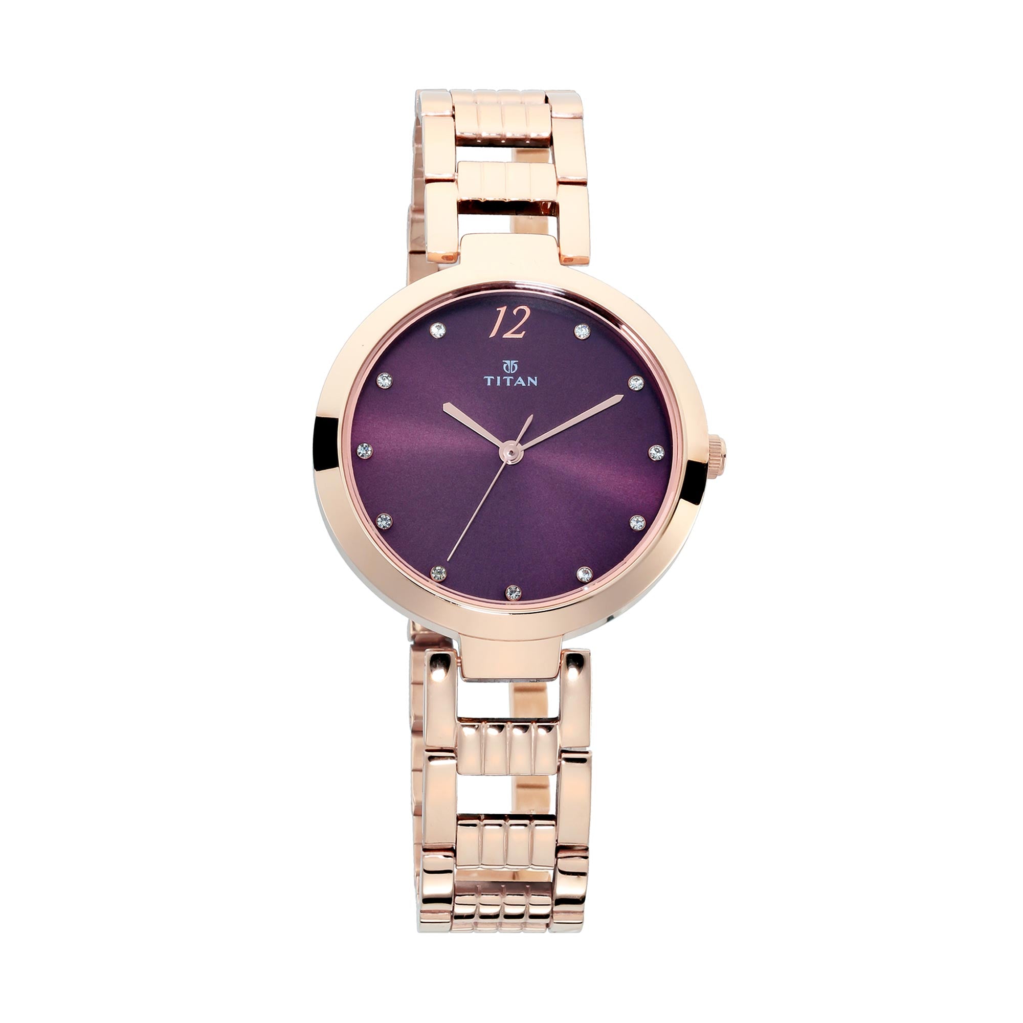 Titan Sparkle Purple Dial Alog Watch for Women (2480WM02)