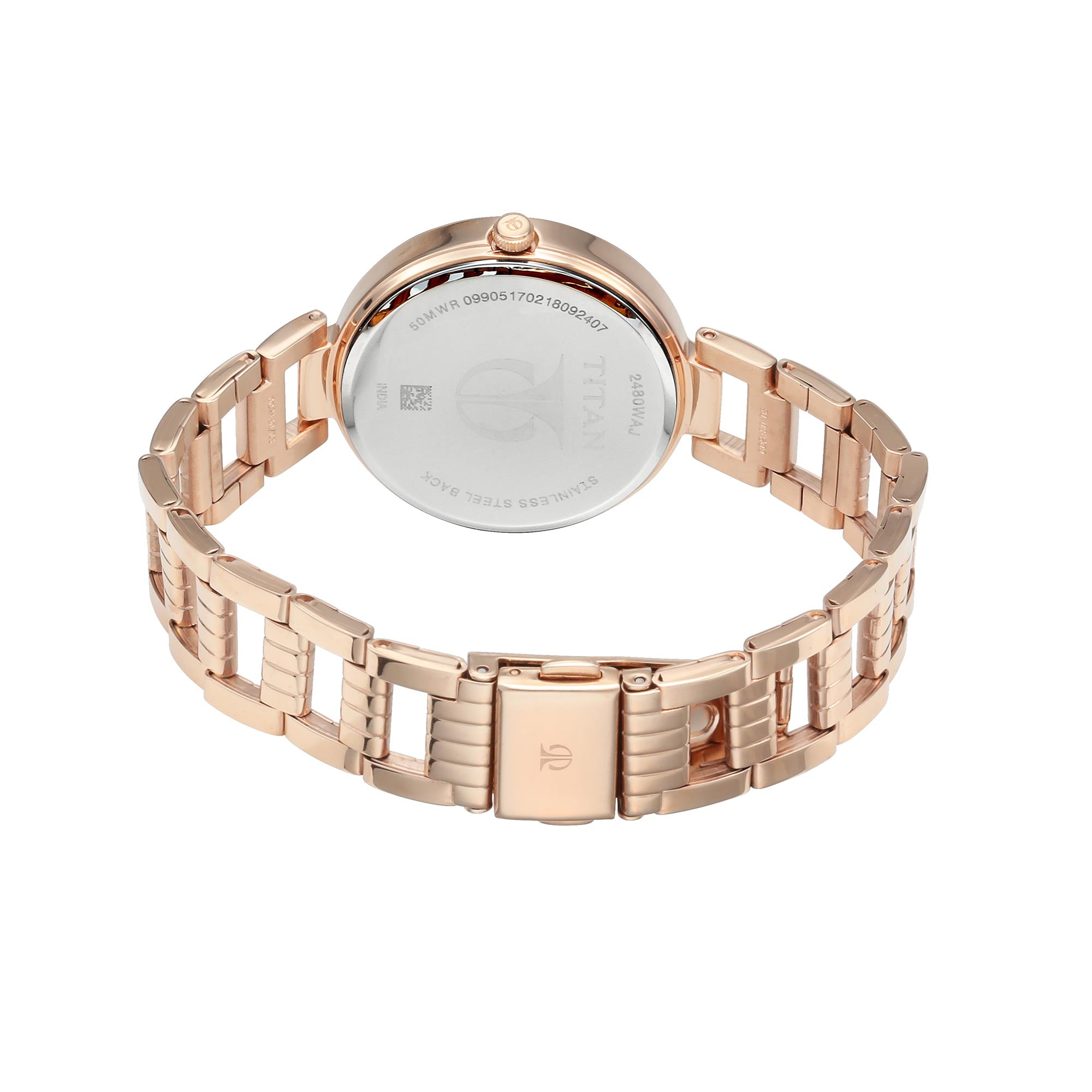 Titan Sparkle Pink Dial Alog Watch for Women (2480WM03)