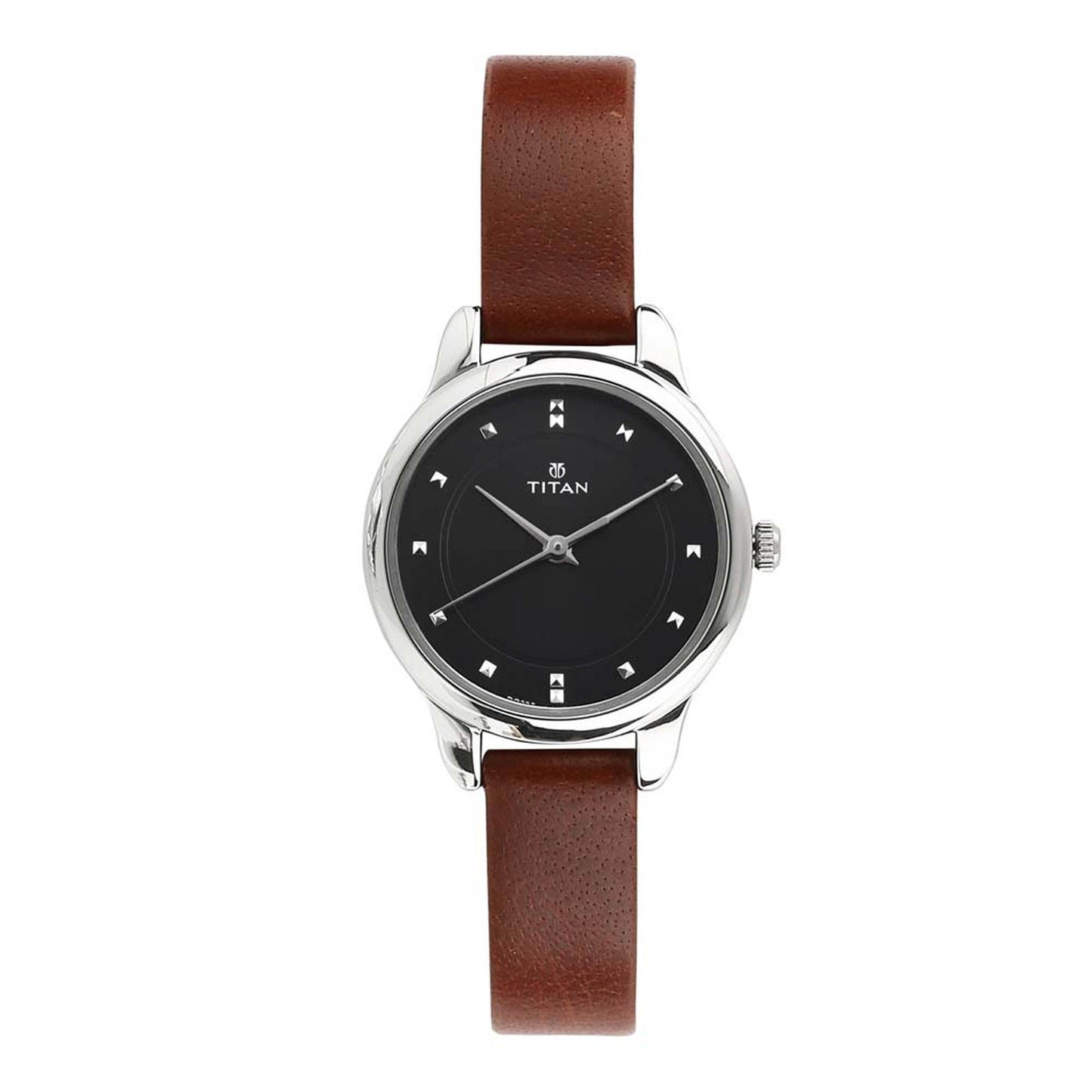 Titan Workwear Black Dial Women Watch With Leather Strap