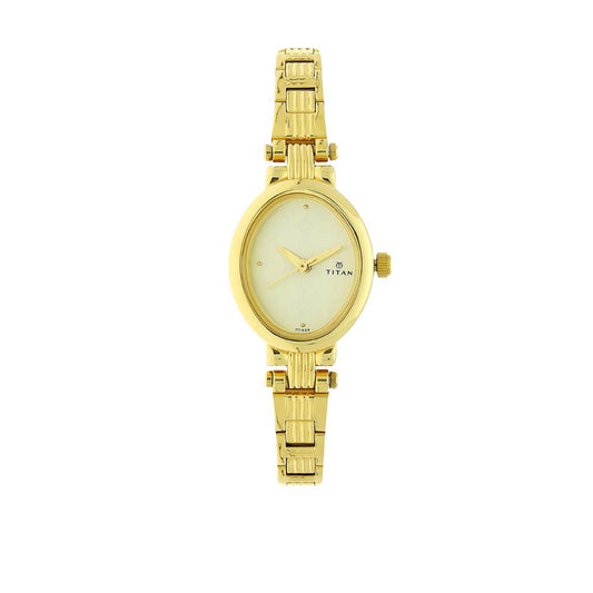Titan Karishma Champagne Dial Alog Watch for Women (2535YM01)