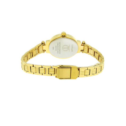Titan Karishma Champagne Dial Alog Watch for Women (2535YM01)
