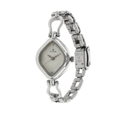 Titan Silver Special Dial Metal Strap Analog Watch for Women