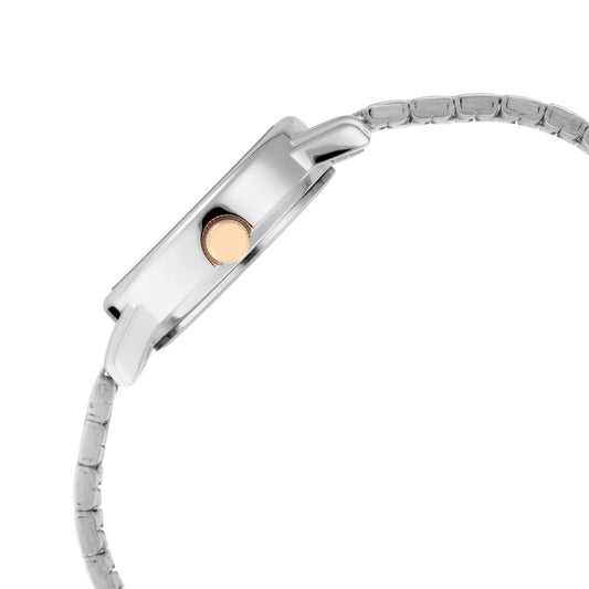 Titan White Dial Two Toned Stainless Steel Strap Analog Watch for Women