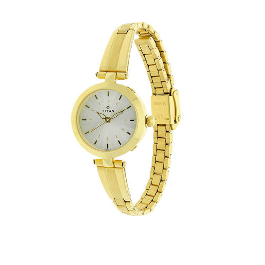 Titan Karishma Champagne Dial Alog Watch for Women (2574YM01)