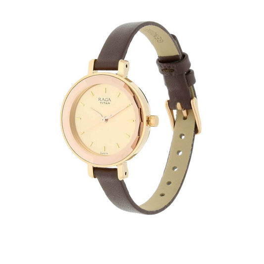 Titan Raga Viva Rose Gold Dial Alog Watch for Women (2575WL01)