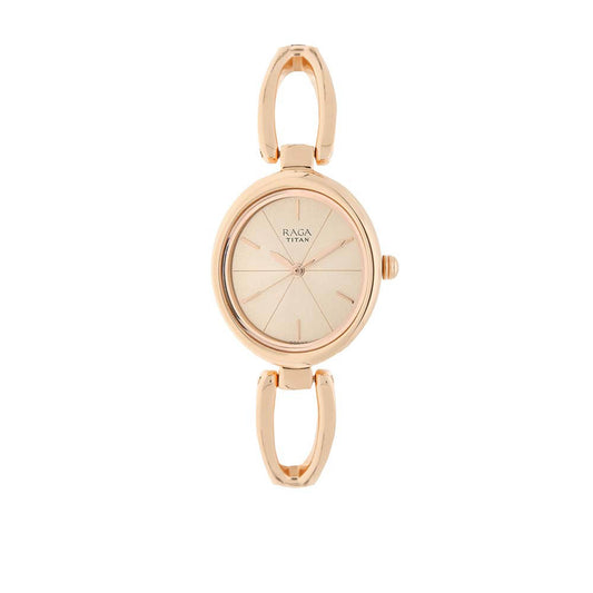 Titan Raga Viva Rose Gold Dial Alog Watch for Women (2579WM01)