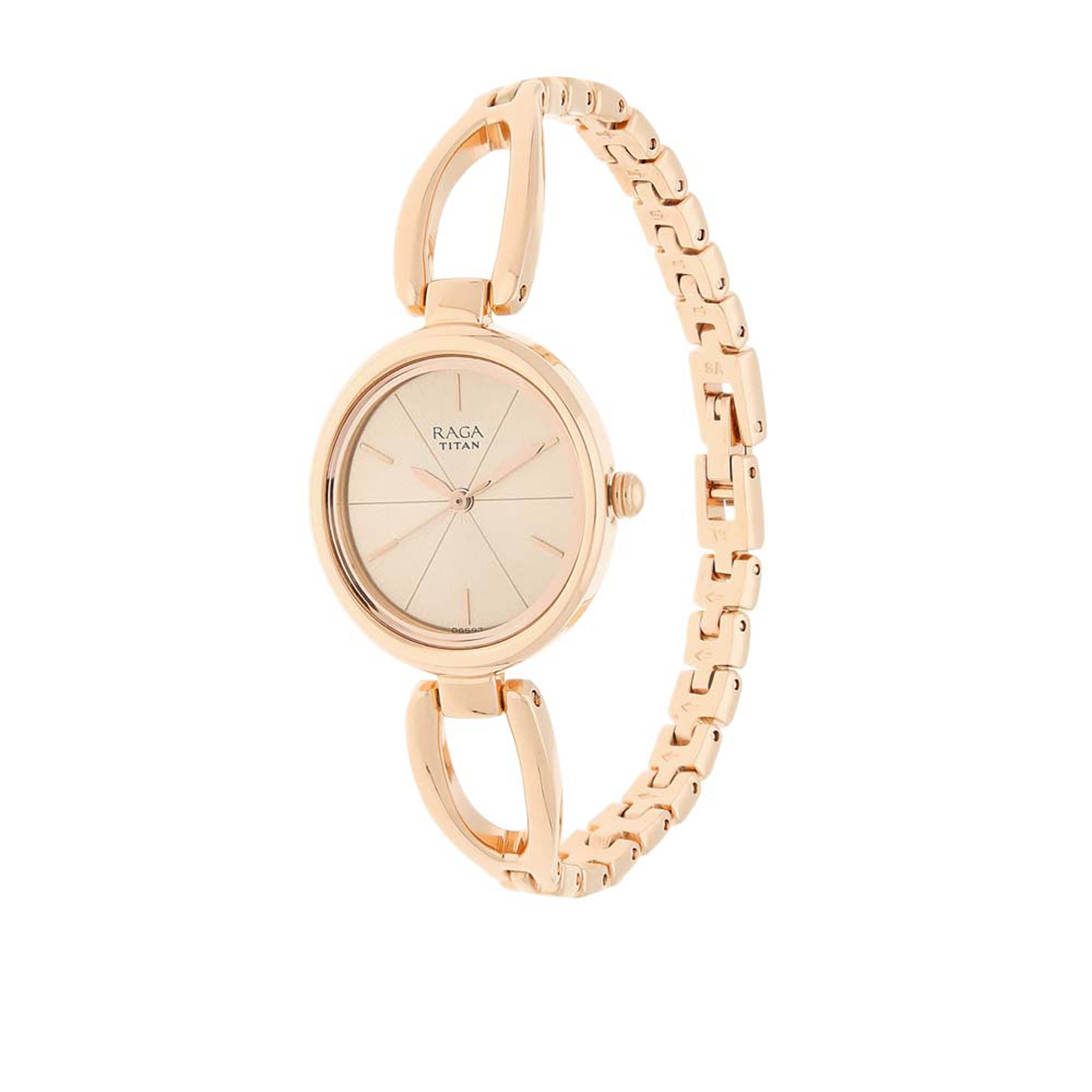 Titan Raga Viva Rose Gold Dial Alog Watch for Women (2579WM01)